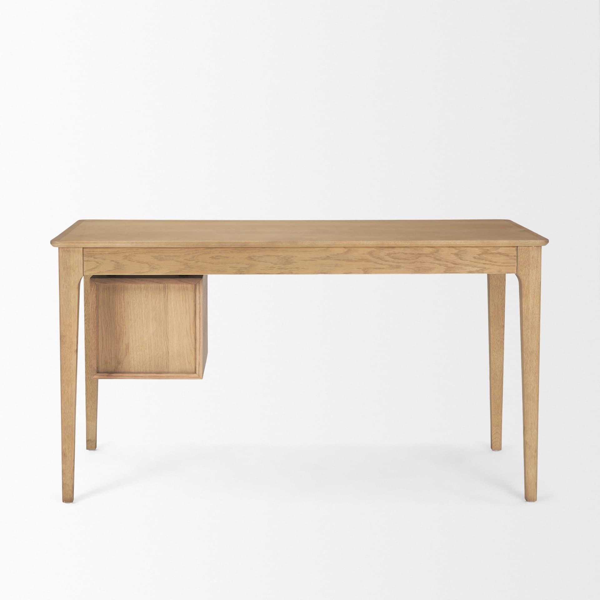 Tino Light Brown Oak Wood w/ 4 Drawers Desk — product photograph