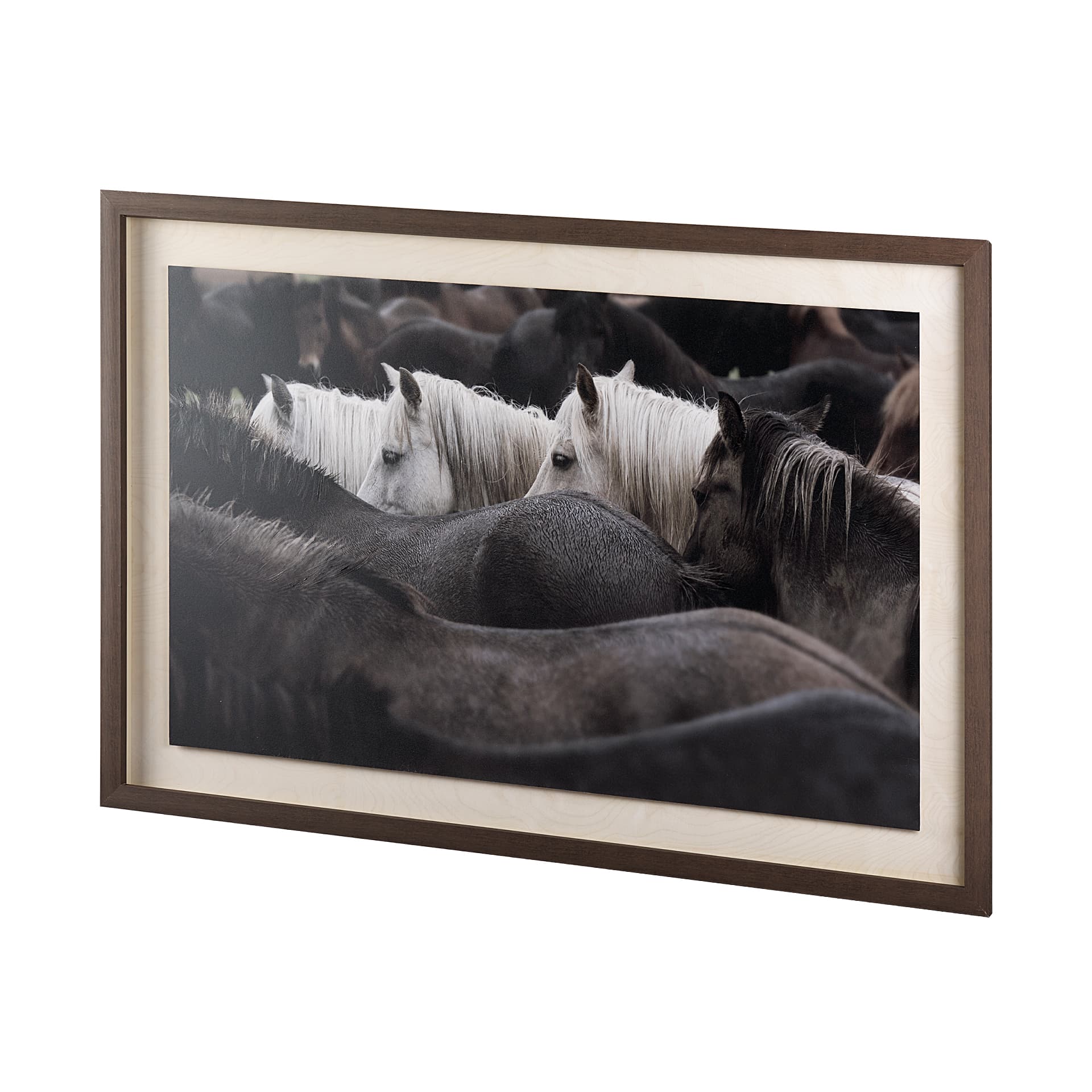Custom White Horses (MC) by PH Burchett a Hand Embelished Textured Framed Photo Art Decograph — product photograph