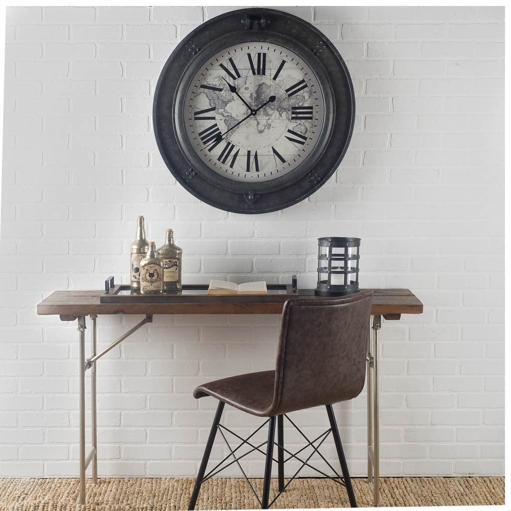 Oliver Black Metal/Glass Caged Table Candle Holder — in a styled room