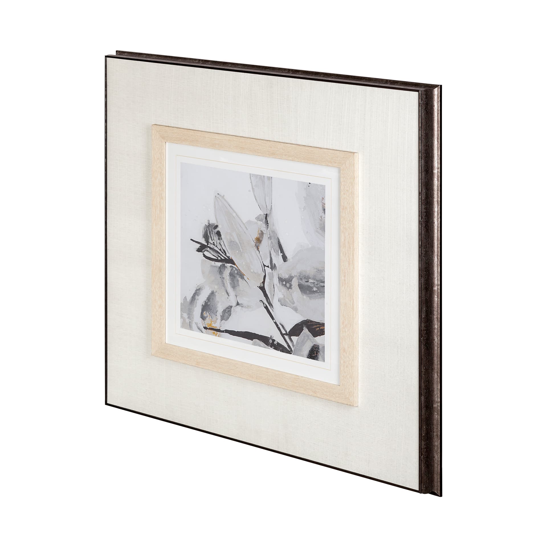 Blooming Opalescent I by Mercana Studio Hand Embellished Textured Framed Art Print Matted under Glas — product photograph