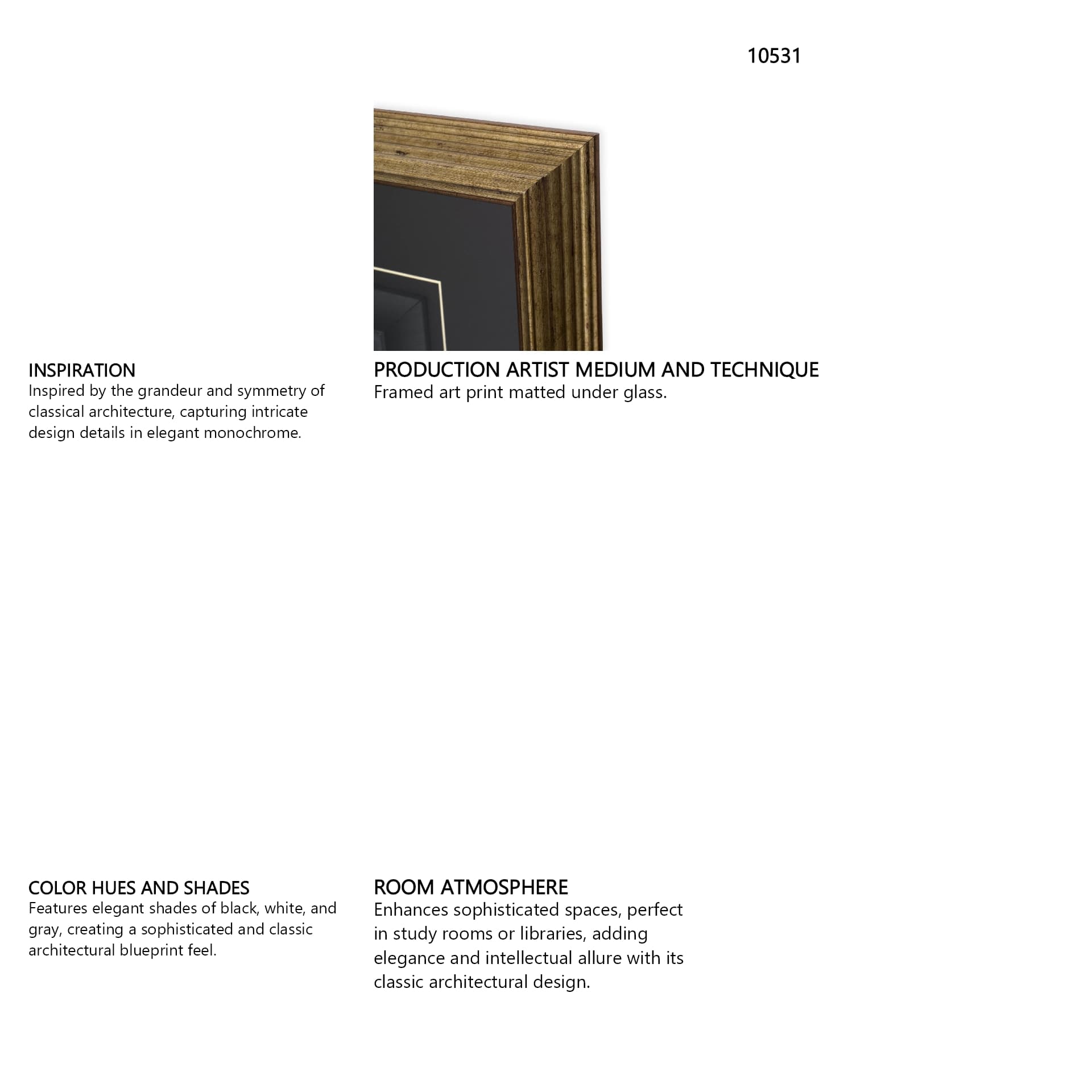 Vintage Facade Blueprint VI by H. Hulsburgh a Framed Art Print Matted under Glass — in a styled room