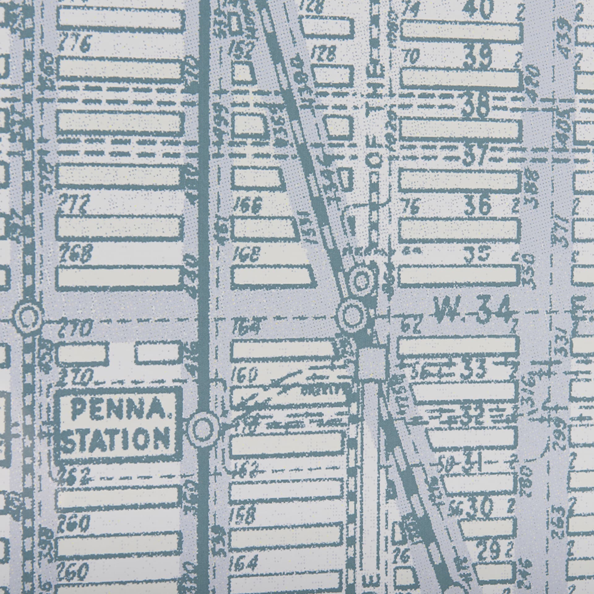 Manhattan Map I by Mercana Studio a Hand Embellished Textured Framed Art Print Matted under Glass — product photograph
