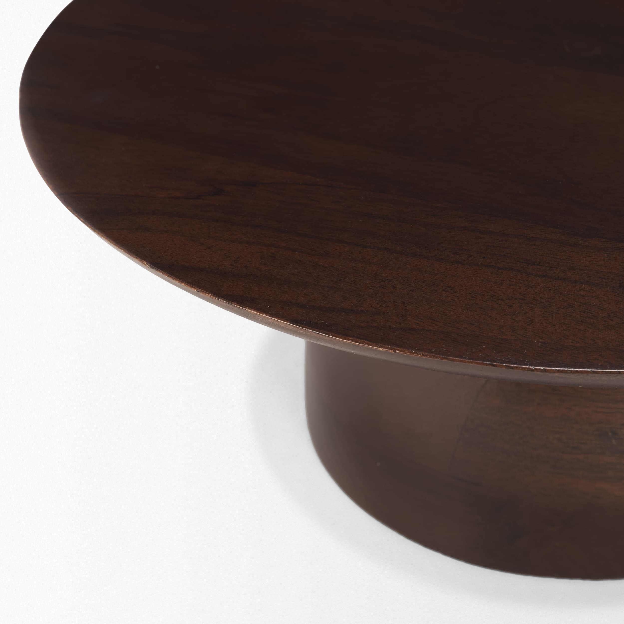 Sadira Small Mid-Dark Brown Solid Wood Round Riser — product photograph
