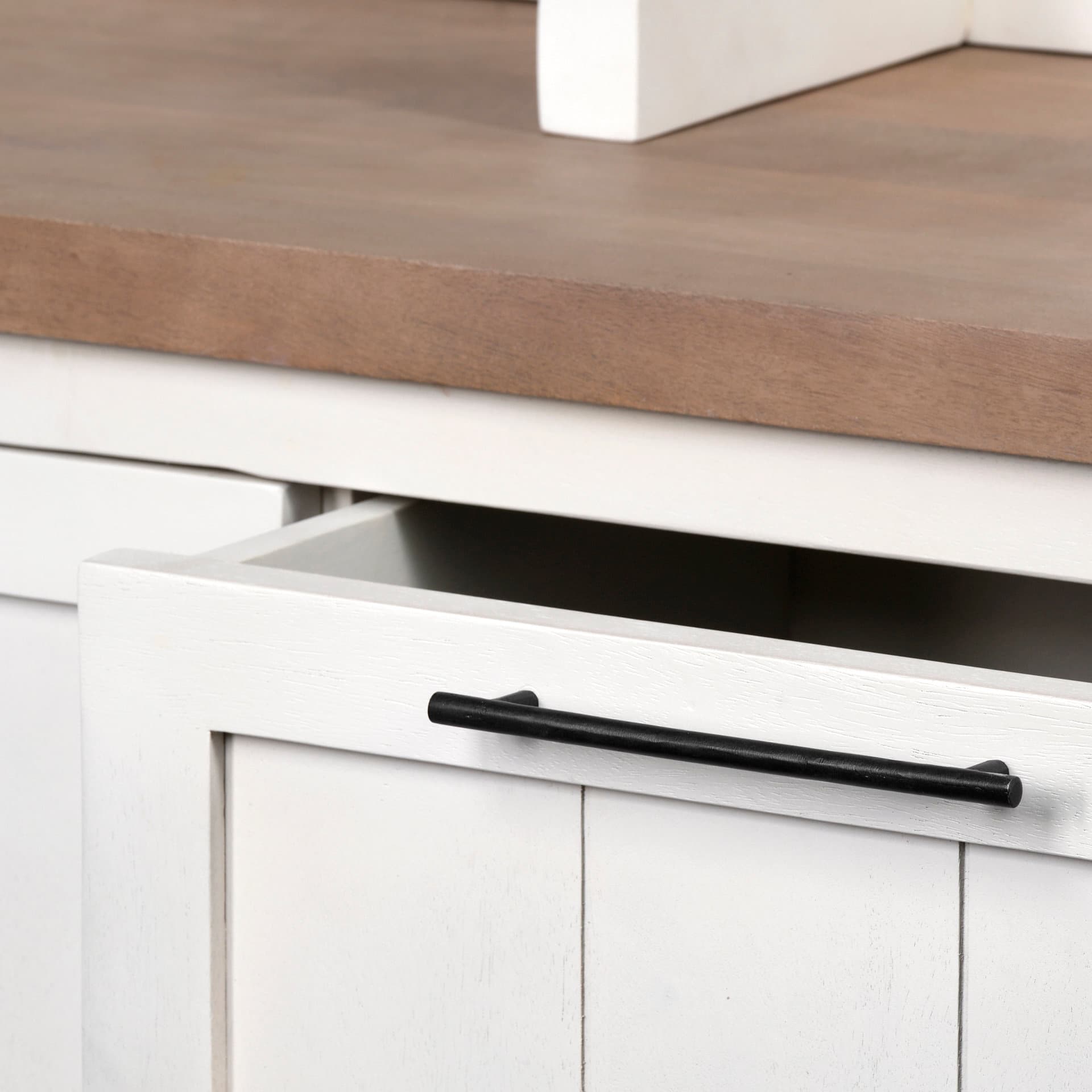 Fairview IV 61L x 17W White And Brown Wood With Storage Hall Tree — product photograph