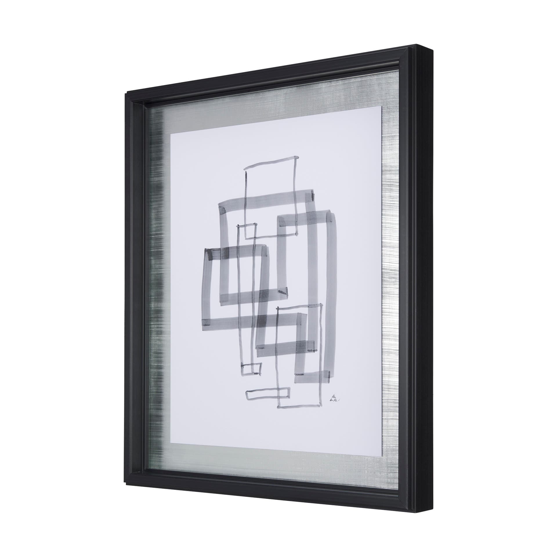 Lines III by Mercana Studio a Hand Embellished Textured Framed Art Print Matted under Glass — product photograph