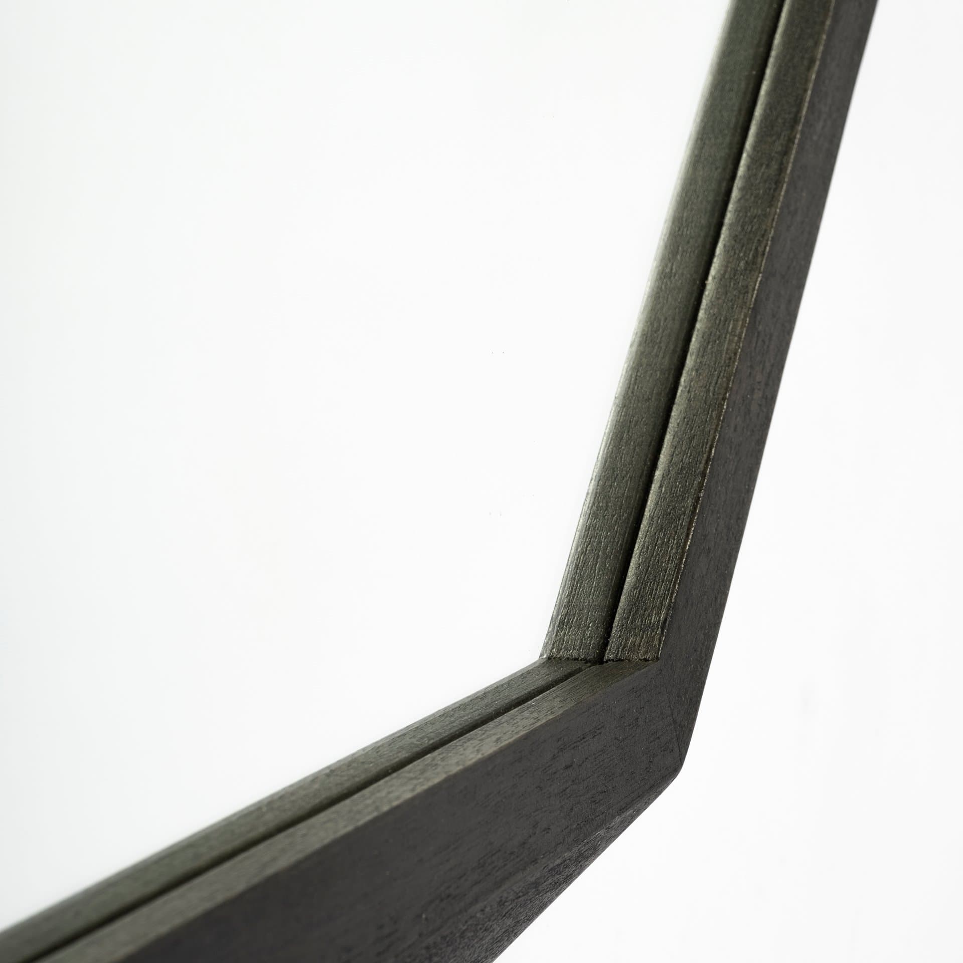 Aramis II 41L x 41H Octagon Black Wood Frame Wall Mirror — product photograph
