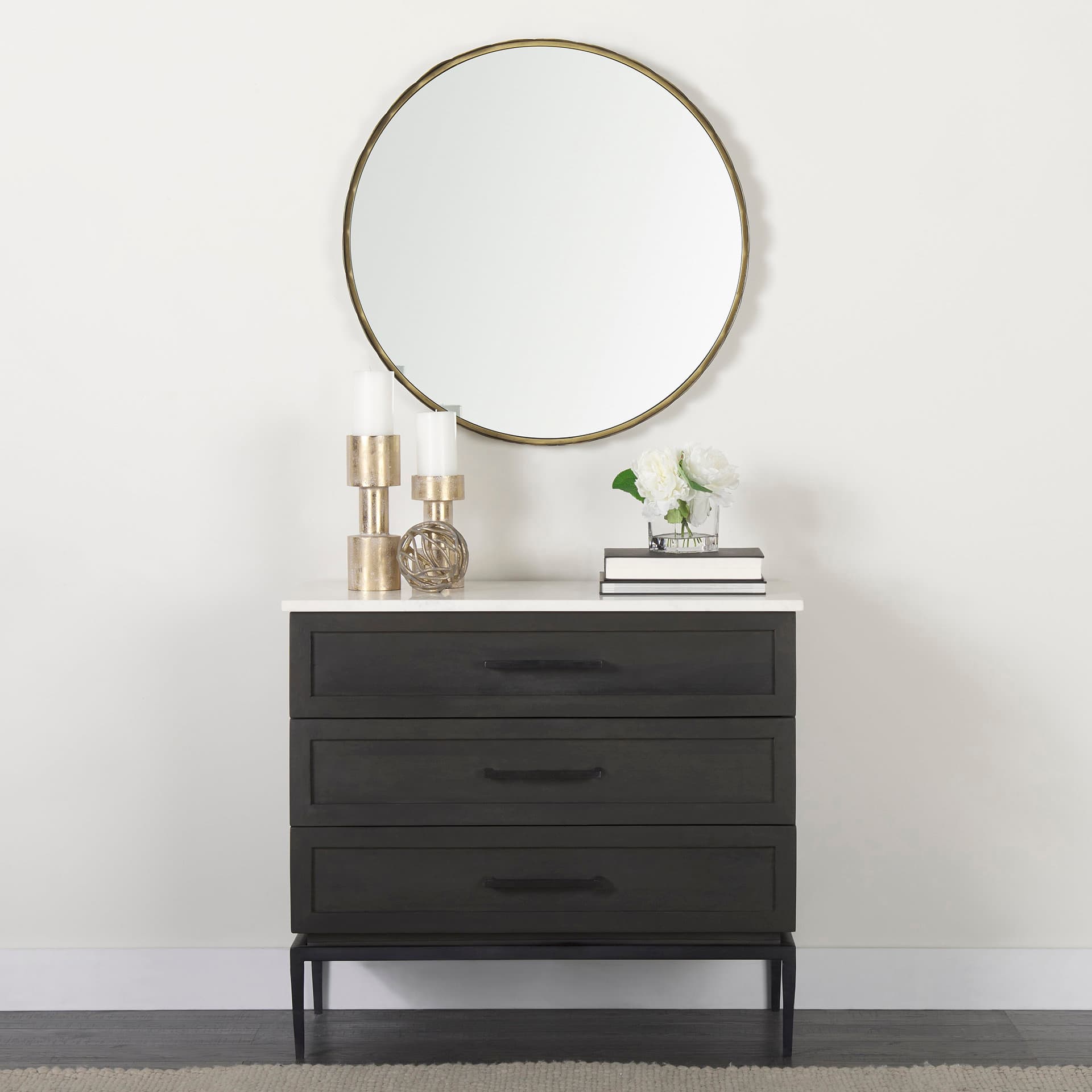 Sphaira Noir II Large 7L x 7W Gold Cast Aluminum Decorative Tree Branch Orb — product photograph