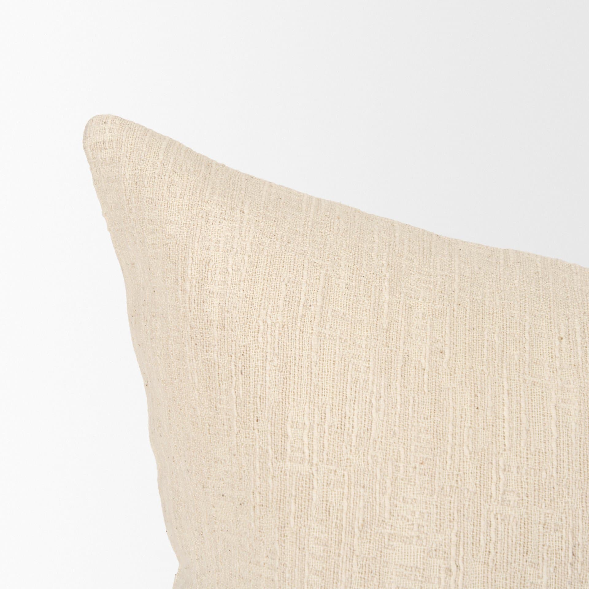 Jenner 22x22 Cream Cotton Linen Blend Square Pillow Cover w/Filler — product photograph