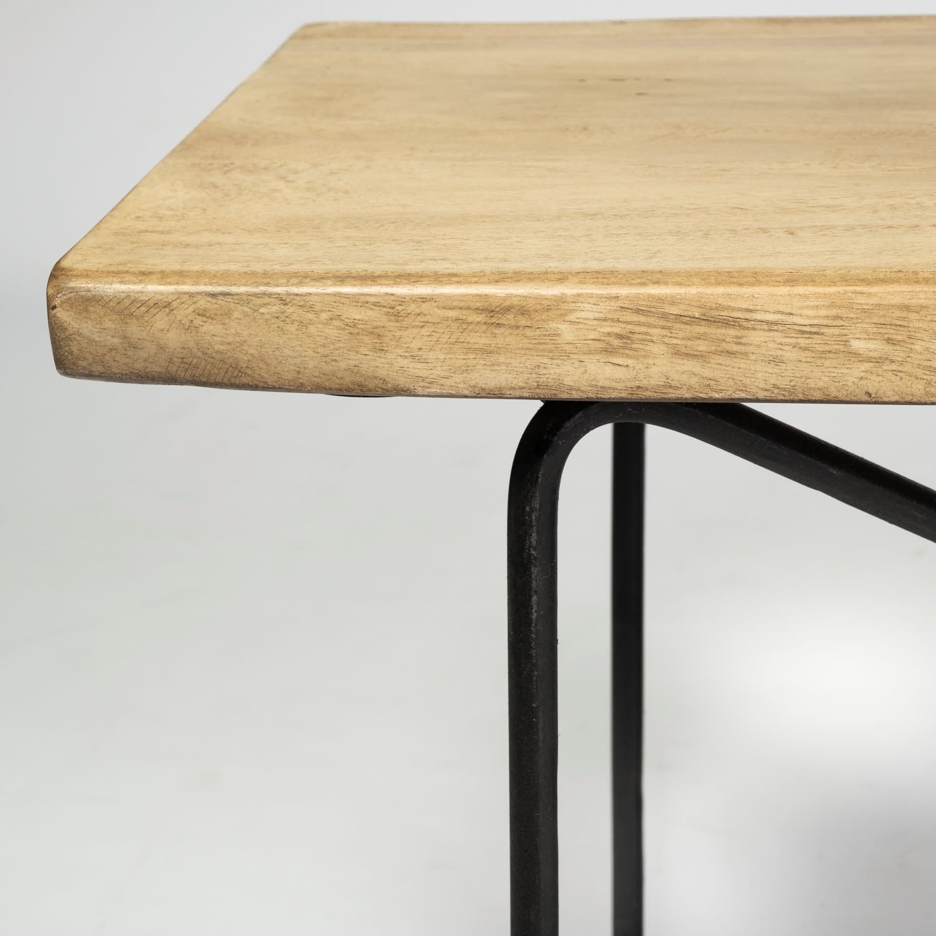 Papillion III 66L x 16W Blonde Wood And Iron Dining Bench — product photograph