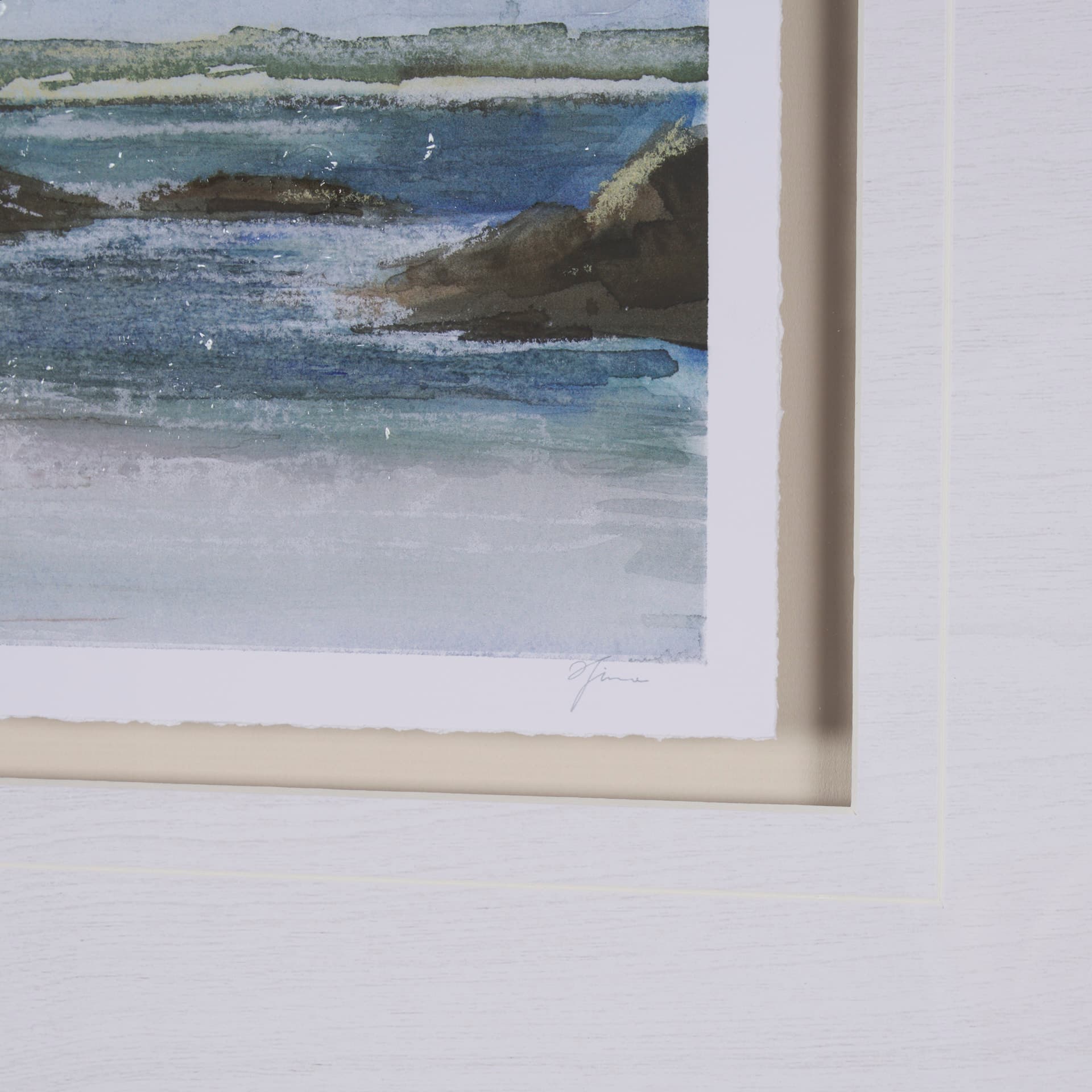 East Coast View IV by Mercana Studio a Hand Embellished Framed Art Print Matted under Glass — product photograph