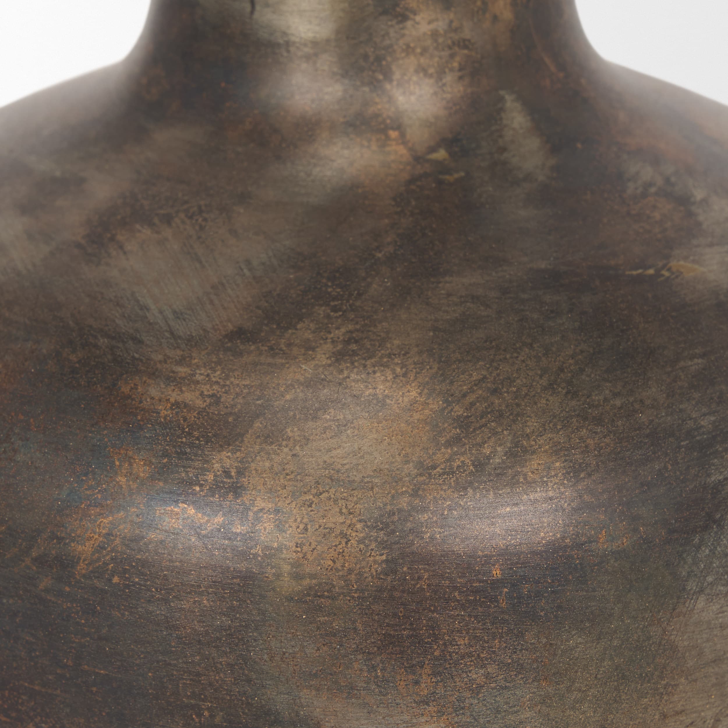 Daya Short Antiqued Gold Metal Vase — product photograph