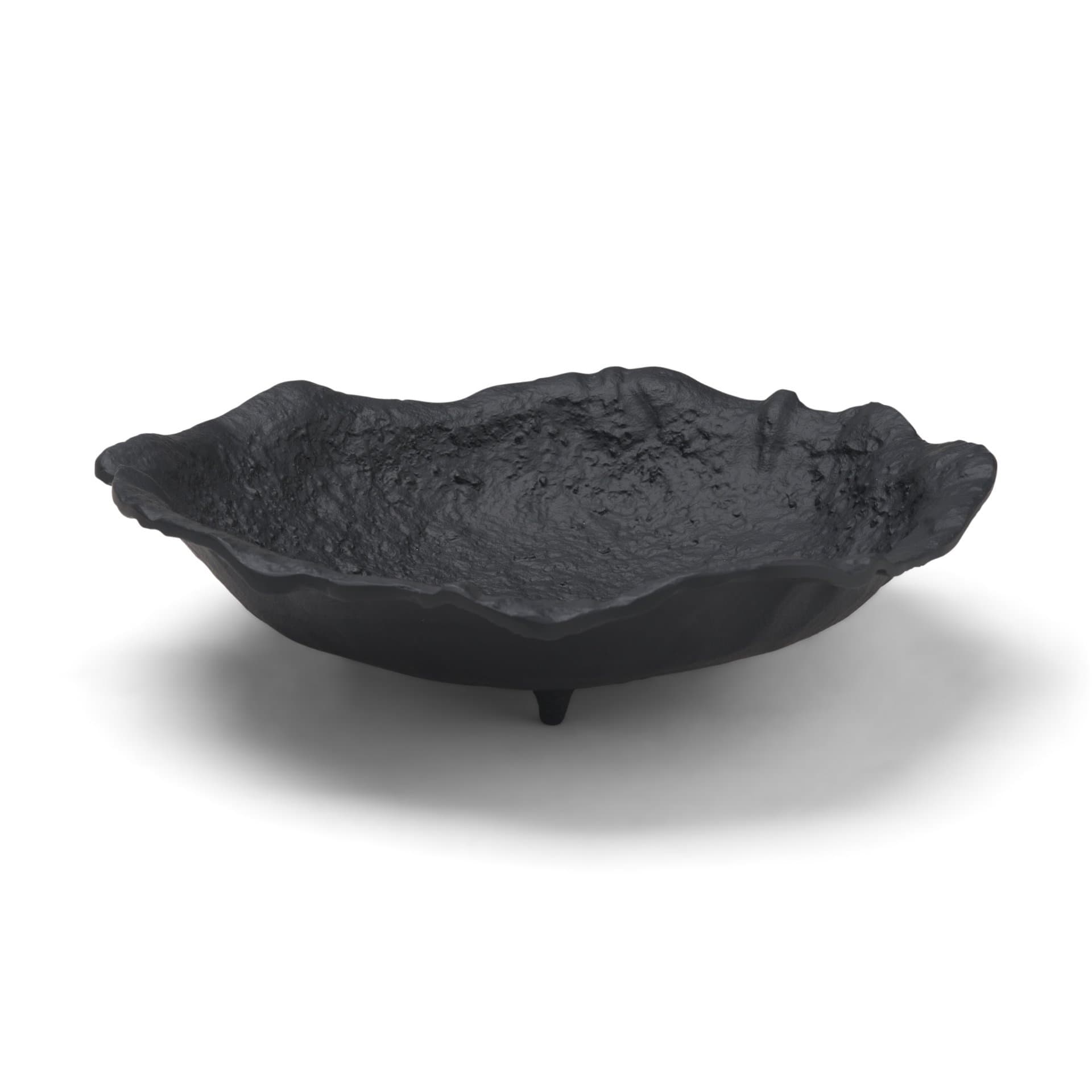 Verdant Small Matte Black Metal Decorative Centerpiece Bowl — product photograph