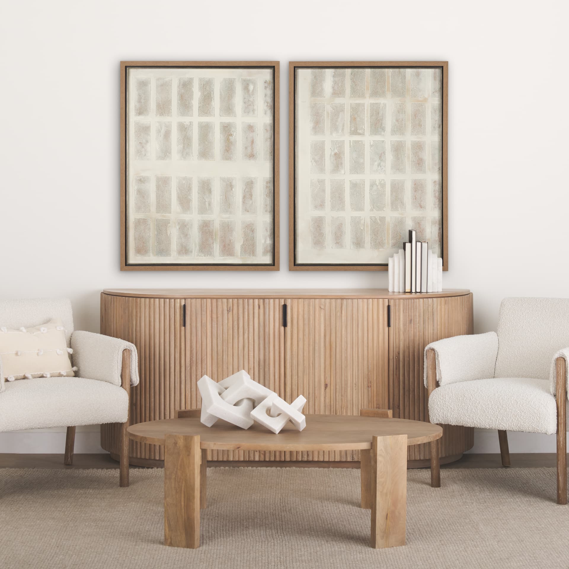 Sand & Structure II by Studio M a handmade Original Framed Artwork — in a styled room
