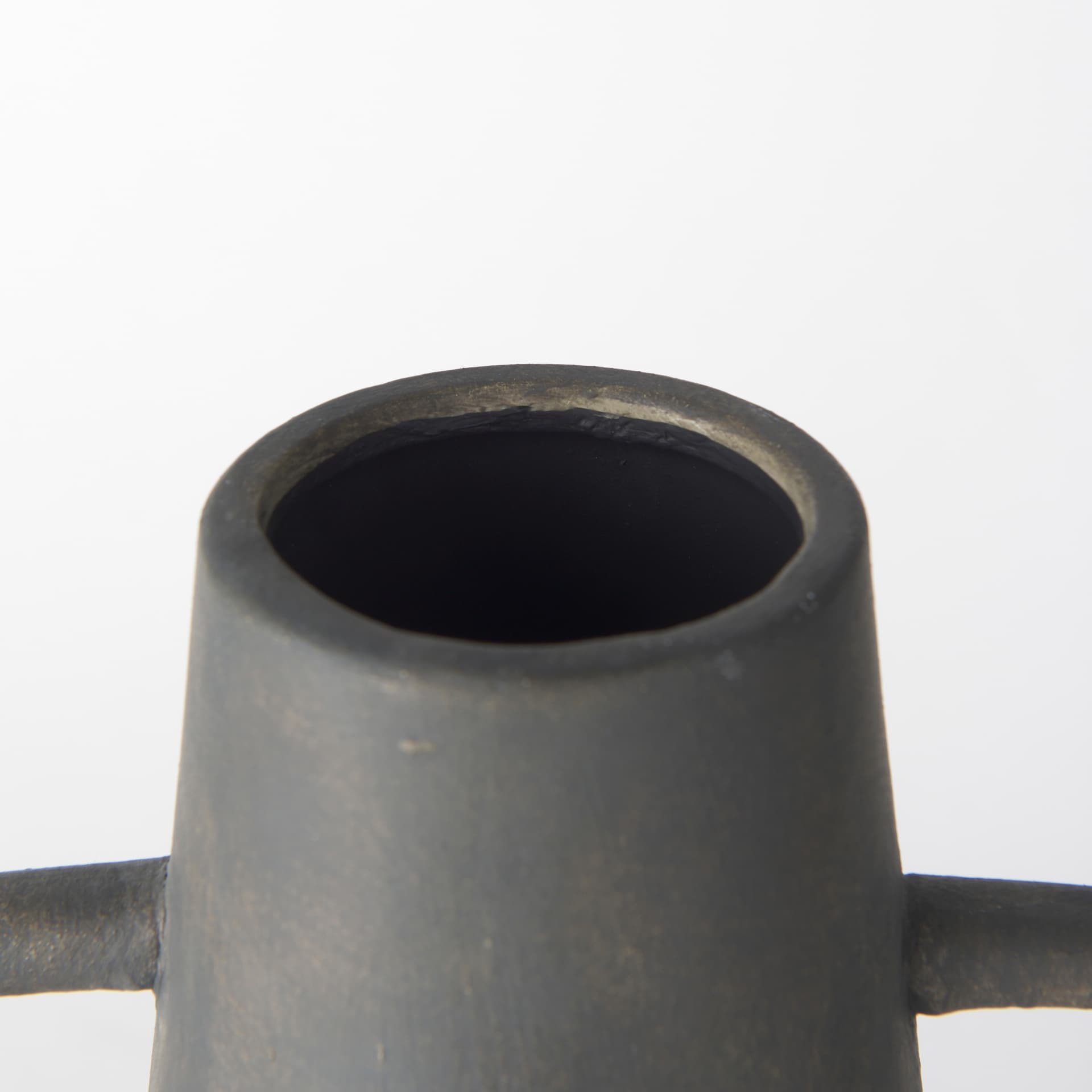 Kilian Tall Matte Brown-Gray Double Ear Vase — product photograph