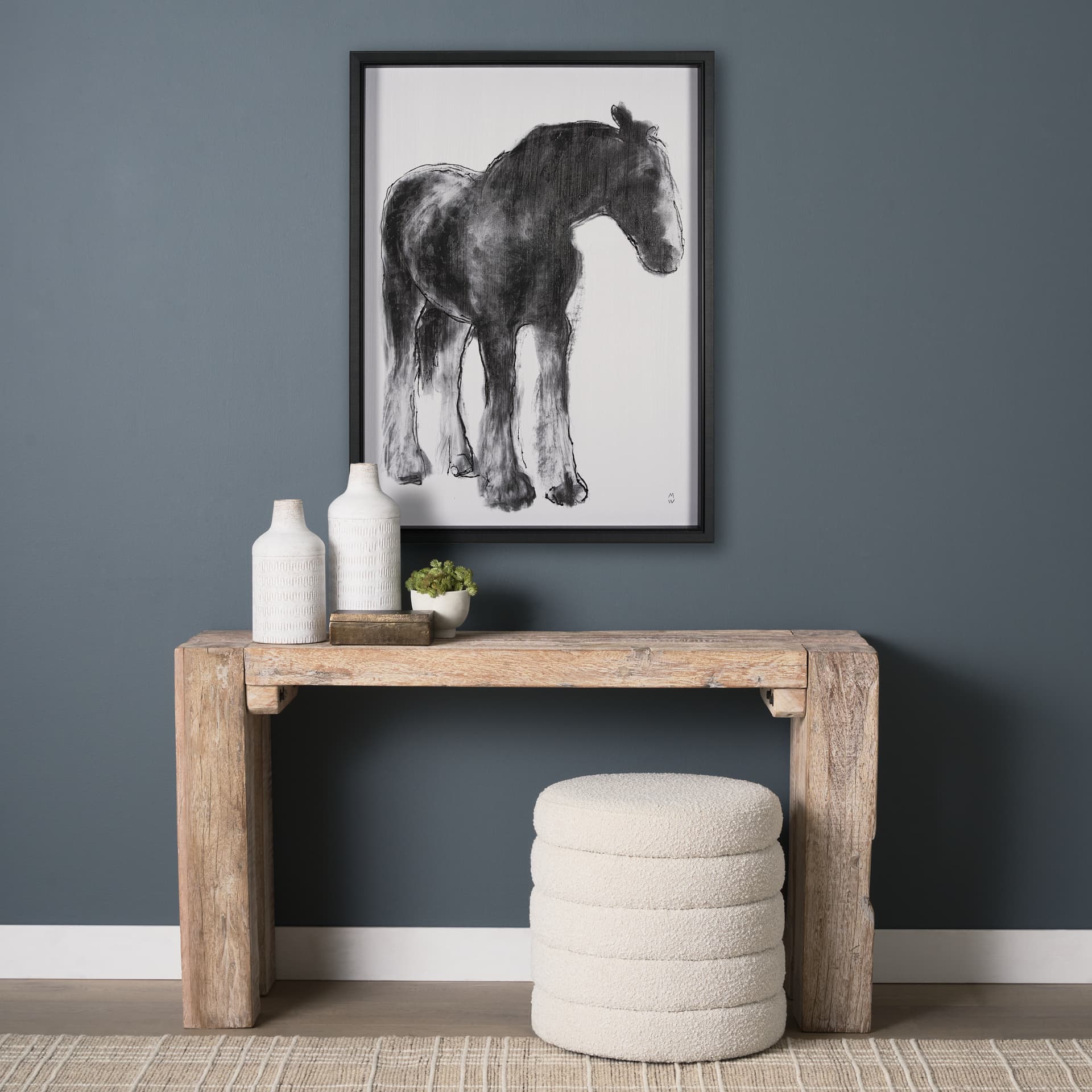 Equine Sketch 5 by Manny Woodart a Hand Embellished Textured Framed Art Print — product photograph