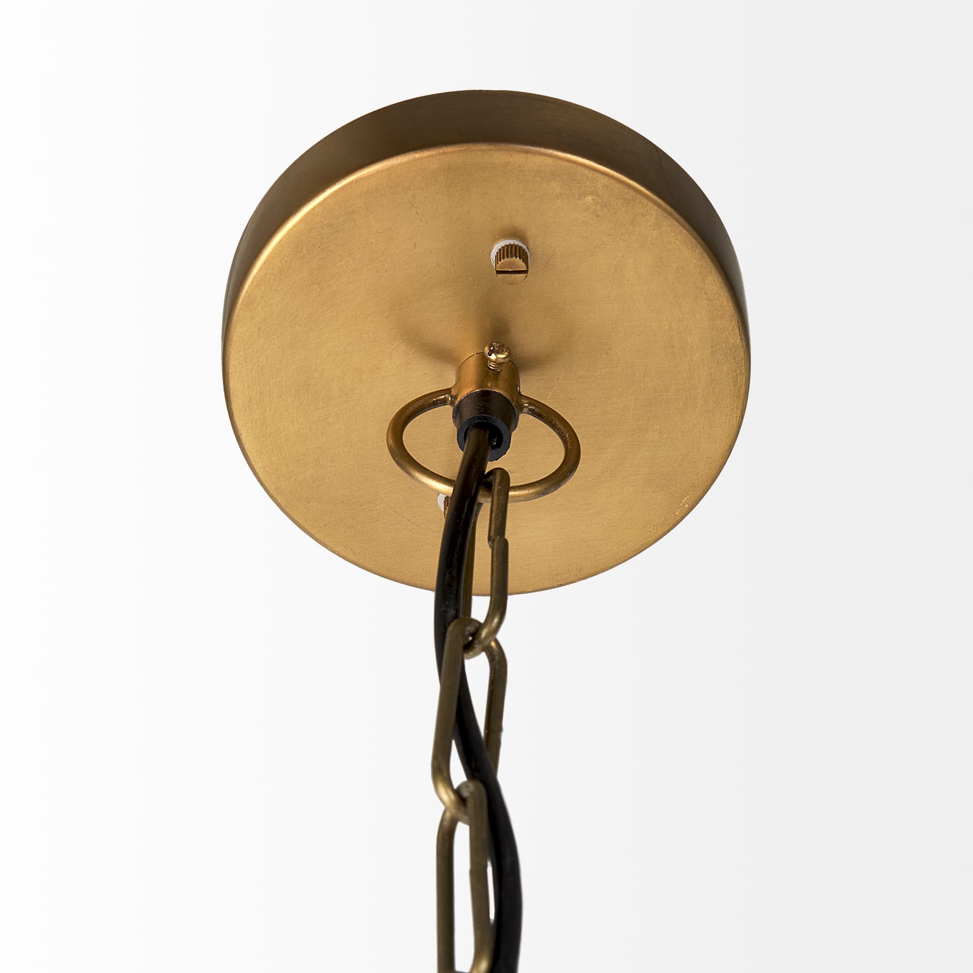 Fenton 18.0L x 18.0W x 23.0H Black W/Antiqued Gold Accents Pendant Light — product photograph