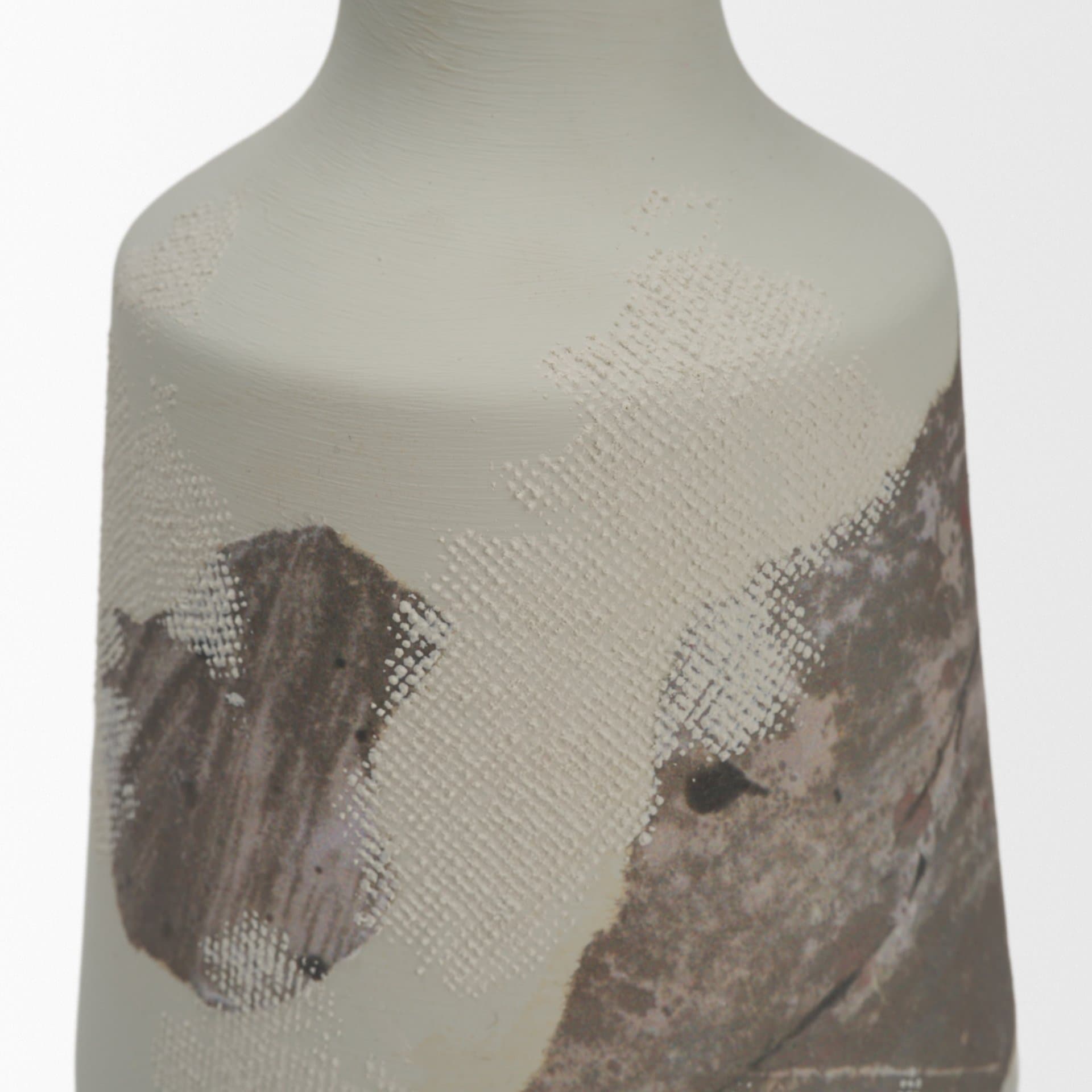 Velo 11.8H White w/Green Hand-Painted Terracotta Decorative Vase — product photograph