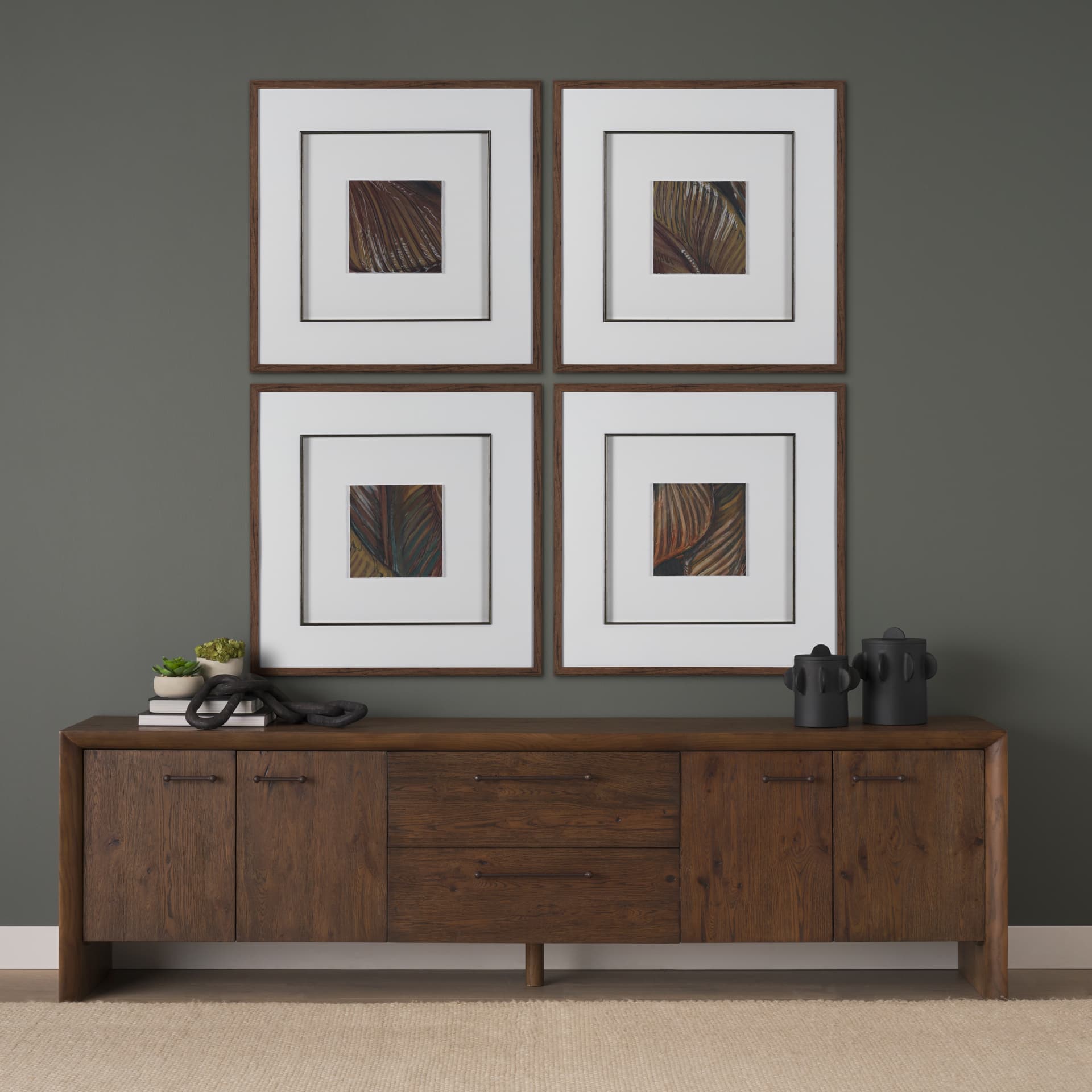 Patterned Silence II by Mercana Studio Hand Embelished Framed Artwork Matted under Glass — product photograph