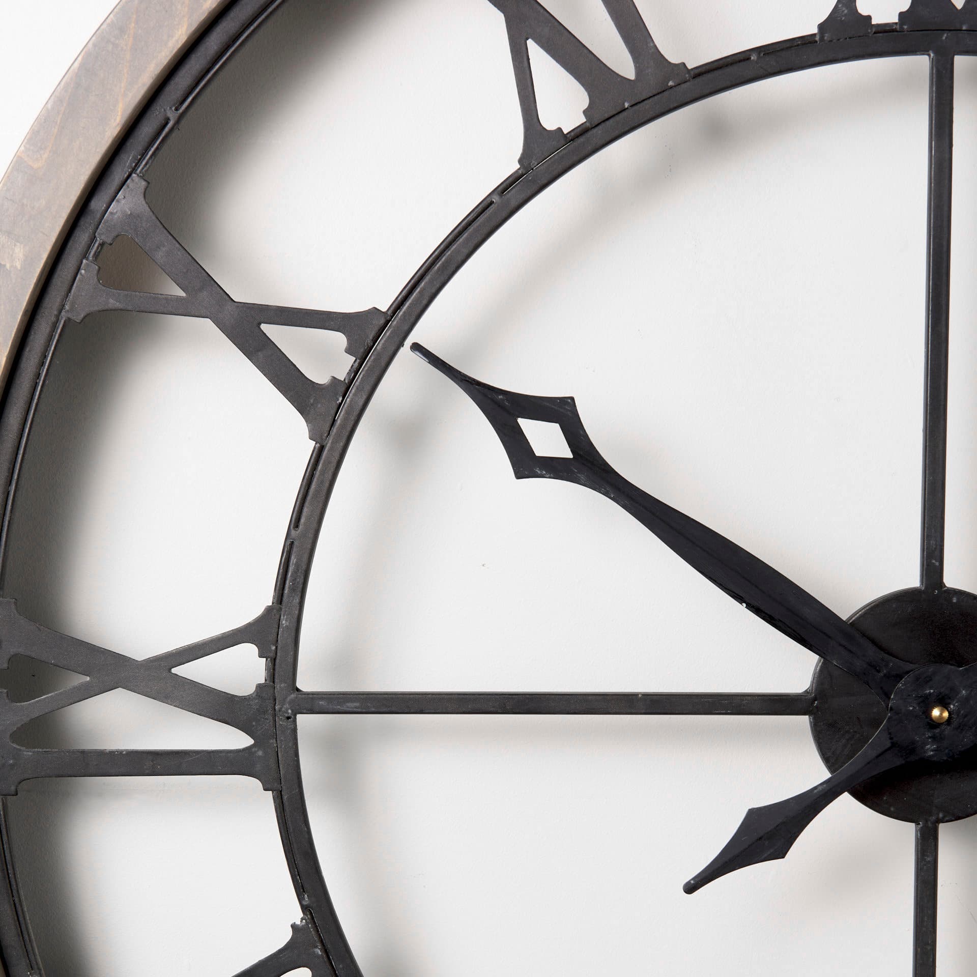 Mething Gray 31.5" Large Farmhouse Wall Clock — product photograph