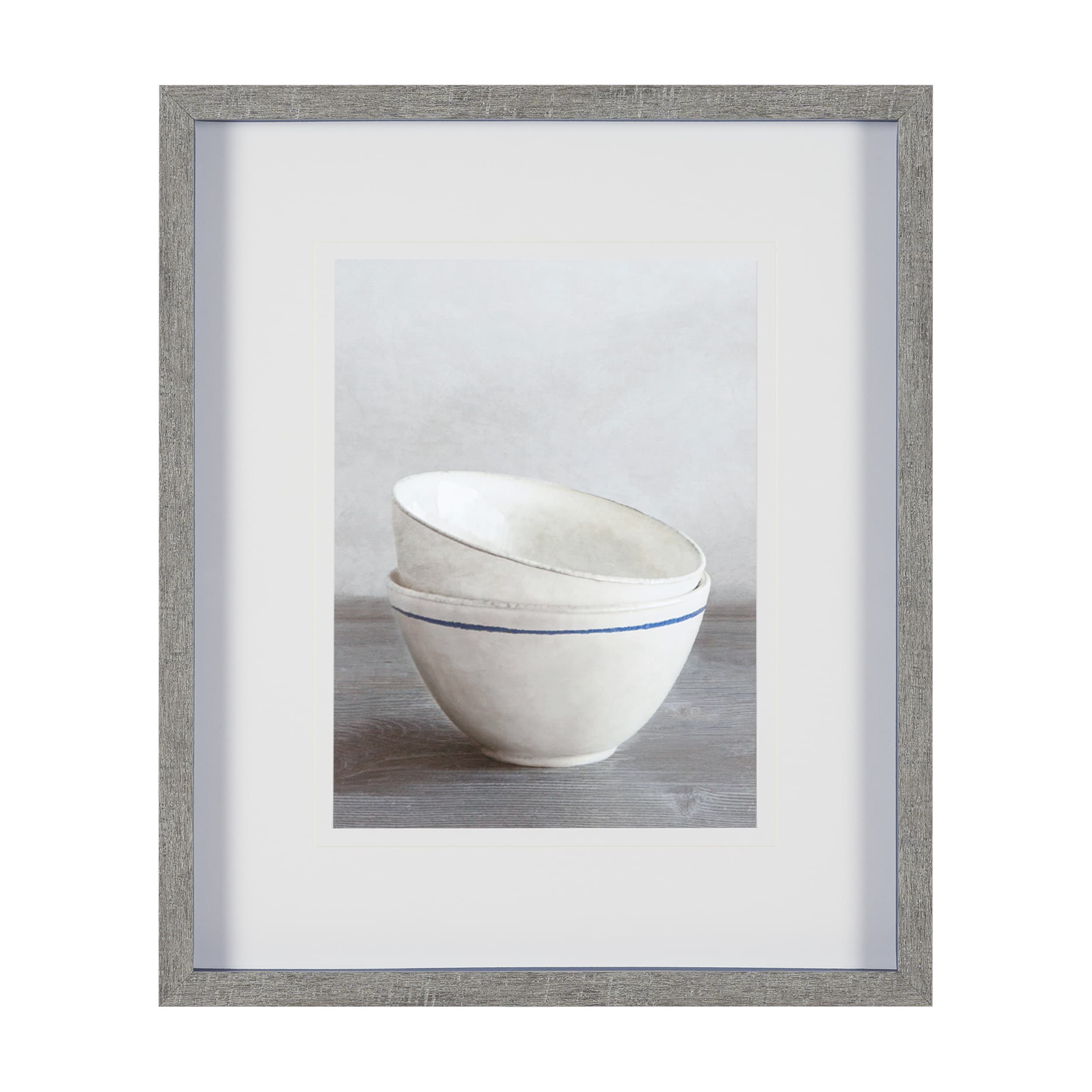 Two Artisan Bowls by Mark Chandon a Framed Art Print Matted under Glass — product photograph