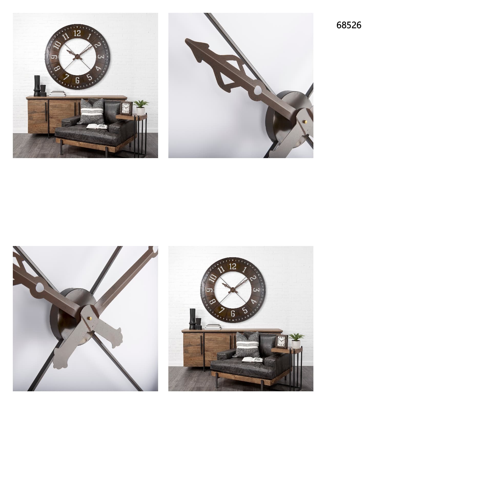 Newcastle 56.5" Giant Oversize Industrial Wall Clock — in a styled room