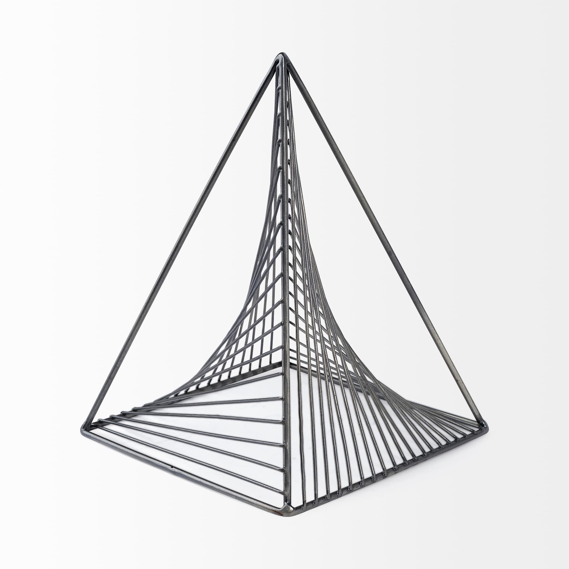 Risley 8L x 8W Gray Metal Triangular Decorative Object — product photograph