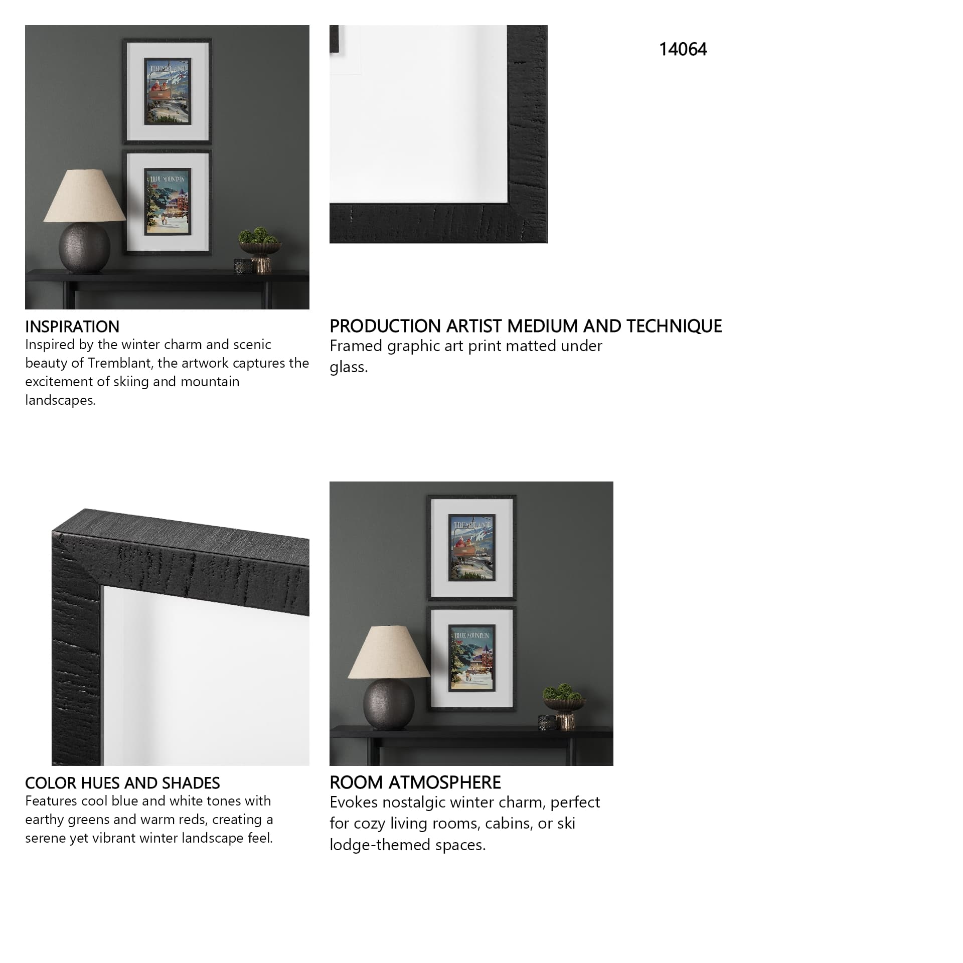Tremblant Go Canada (M) by Mercana Studio a Framed Art Print Matted under Glass — in a styled room