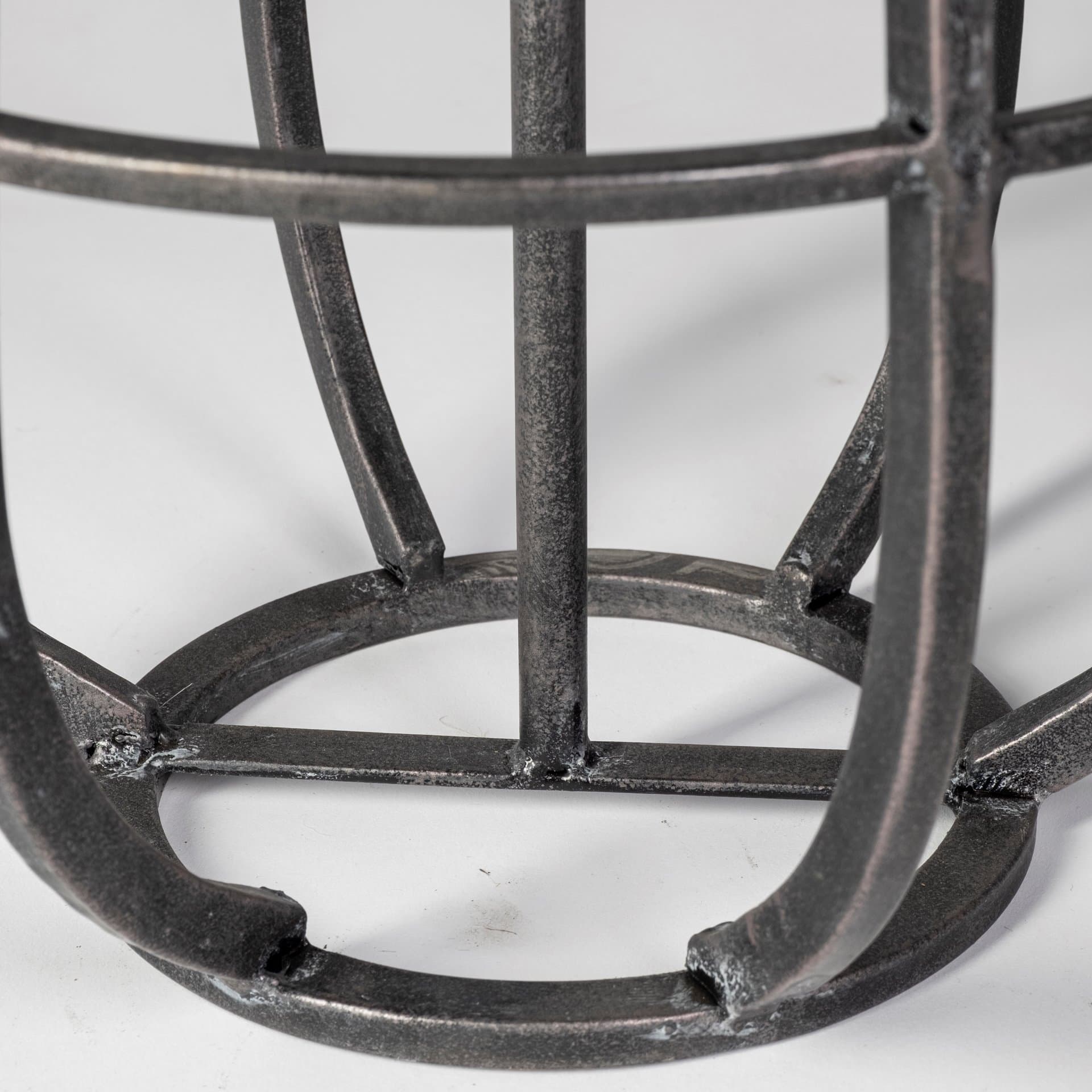Bella Small Black Metal Cylindrical Cage Candle Holder Lantern — product photograph