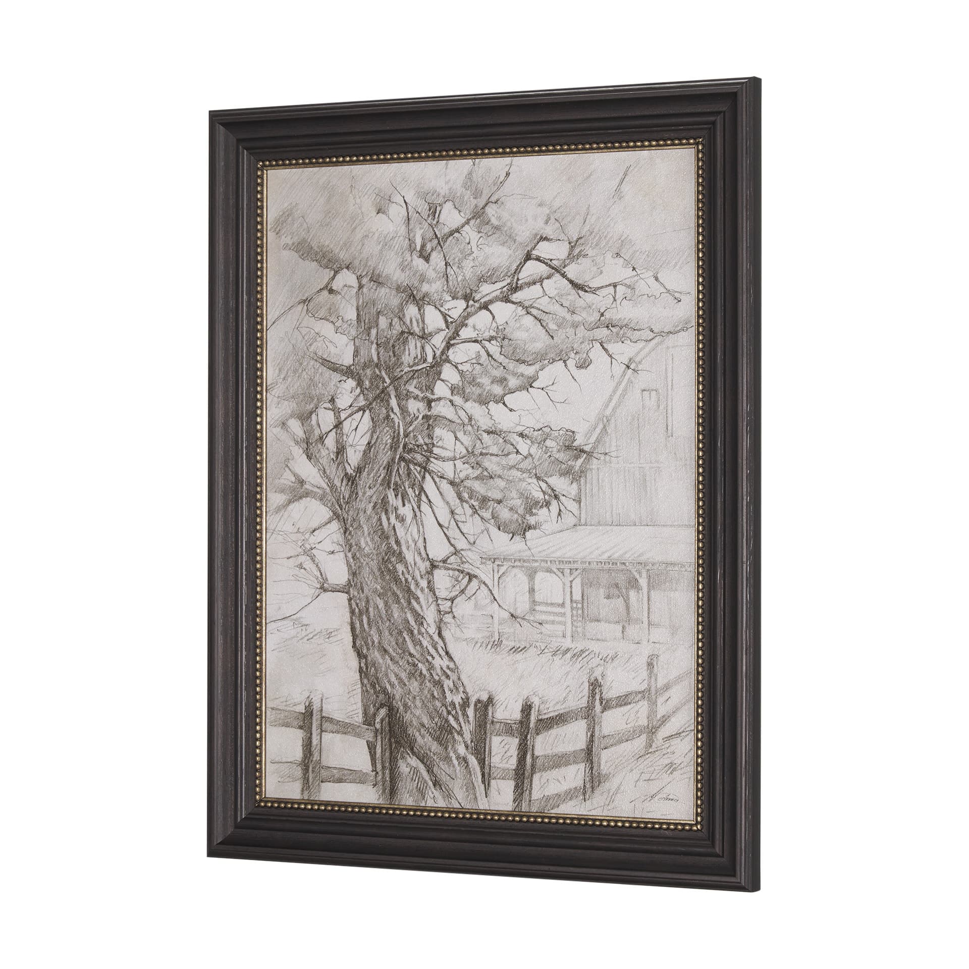 Old West Collection I ( Farm view) by Mercana Studio a Hand Embellished Textured Framed Art Print — product photograph