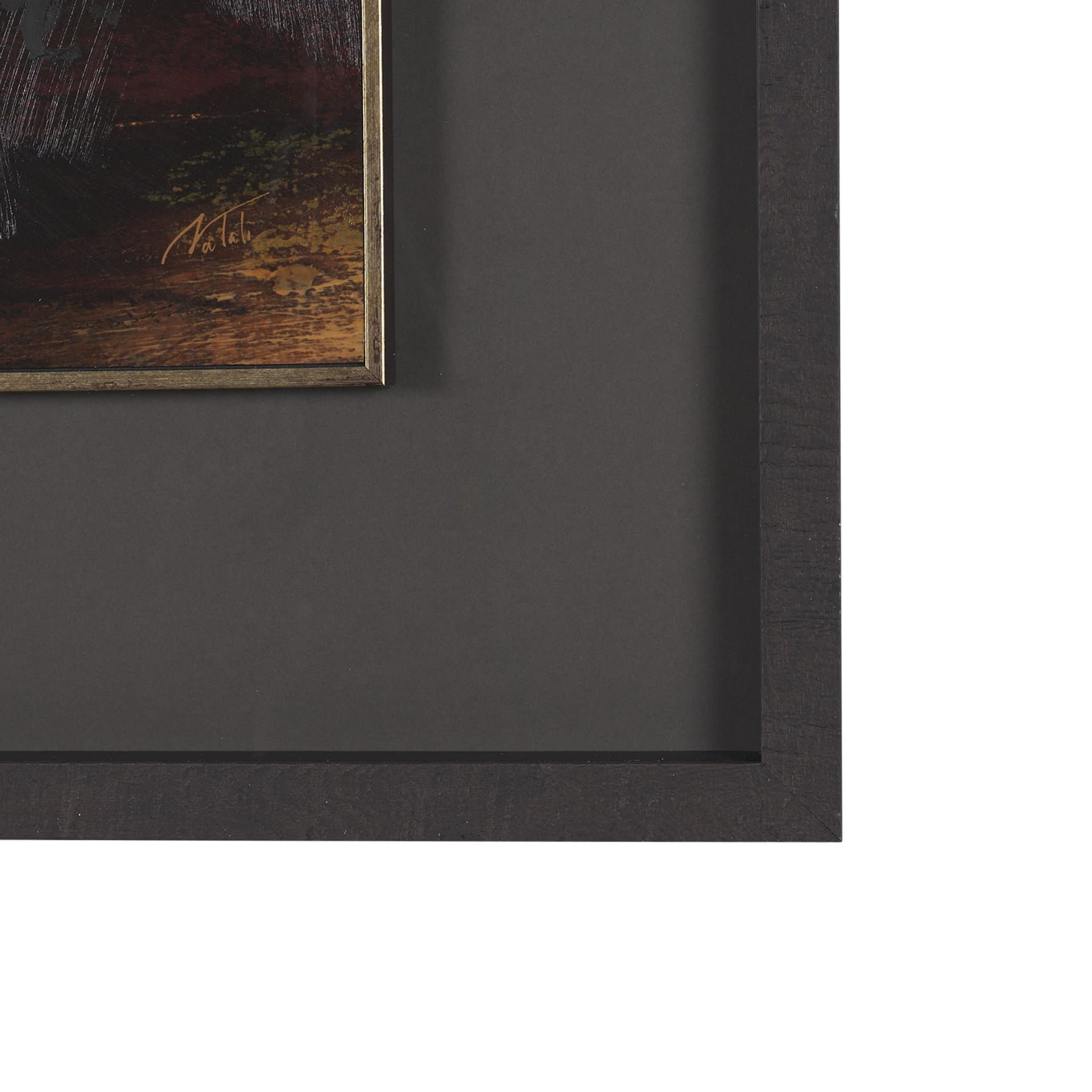 Golden Quiet I by Mercana Studio Hand-Embellished Textured Framed Artwork Matted under Glass — product photograph