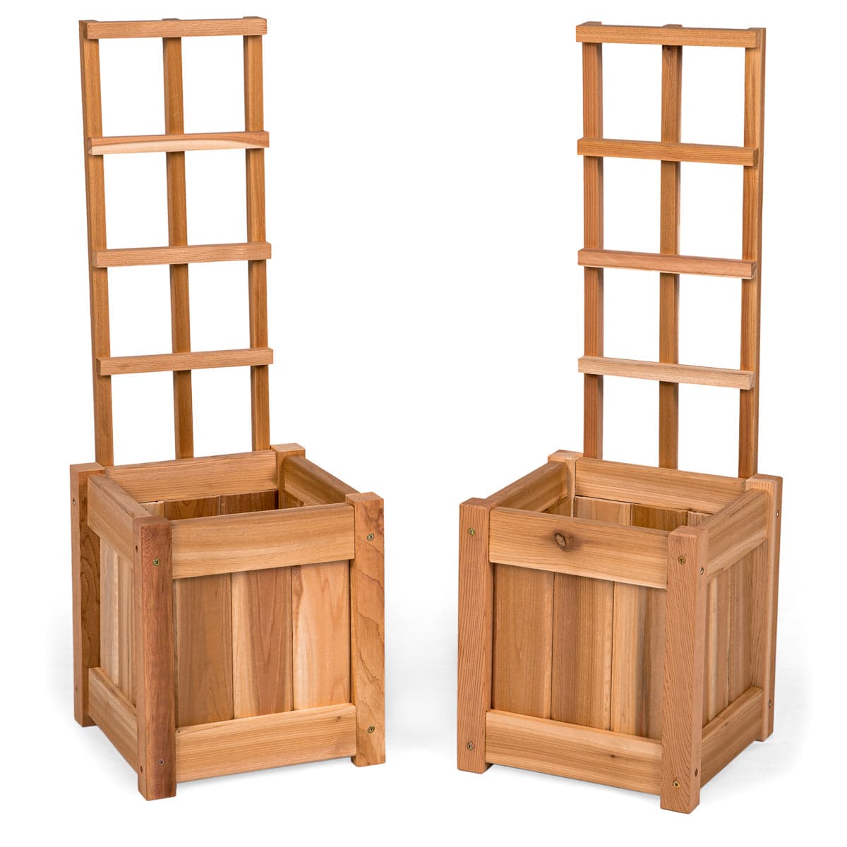 2-Piece Cedar Planter Box's with Trellis PL12-T-2 — product photograph