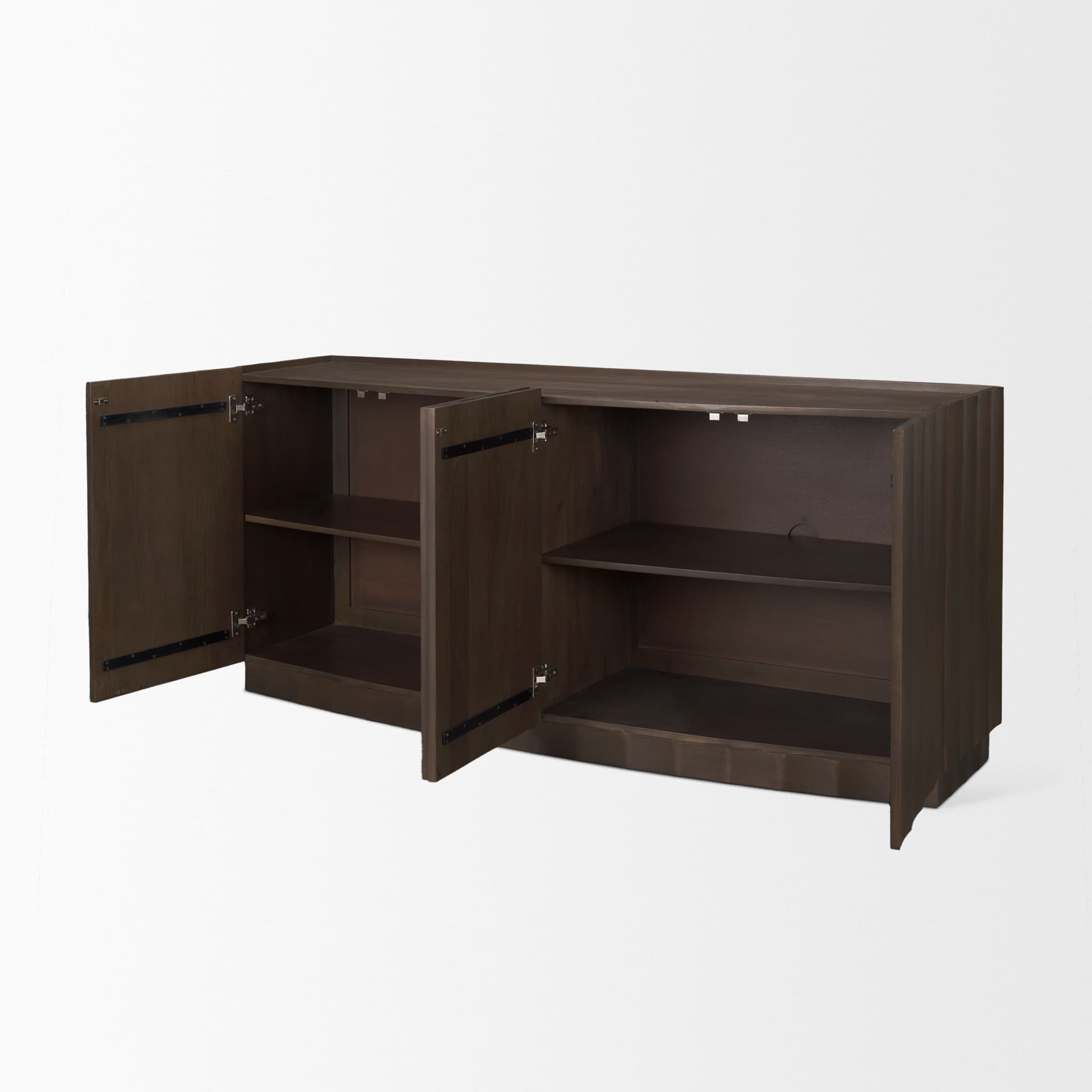 Swanson Dark Brown Wooden Scalloped Sideboard — product photograph
