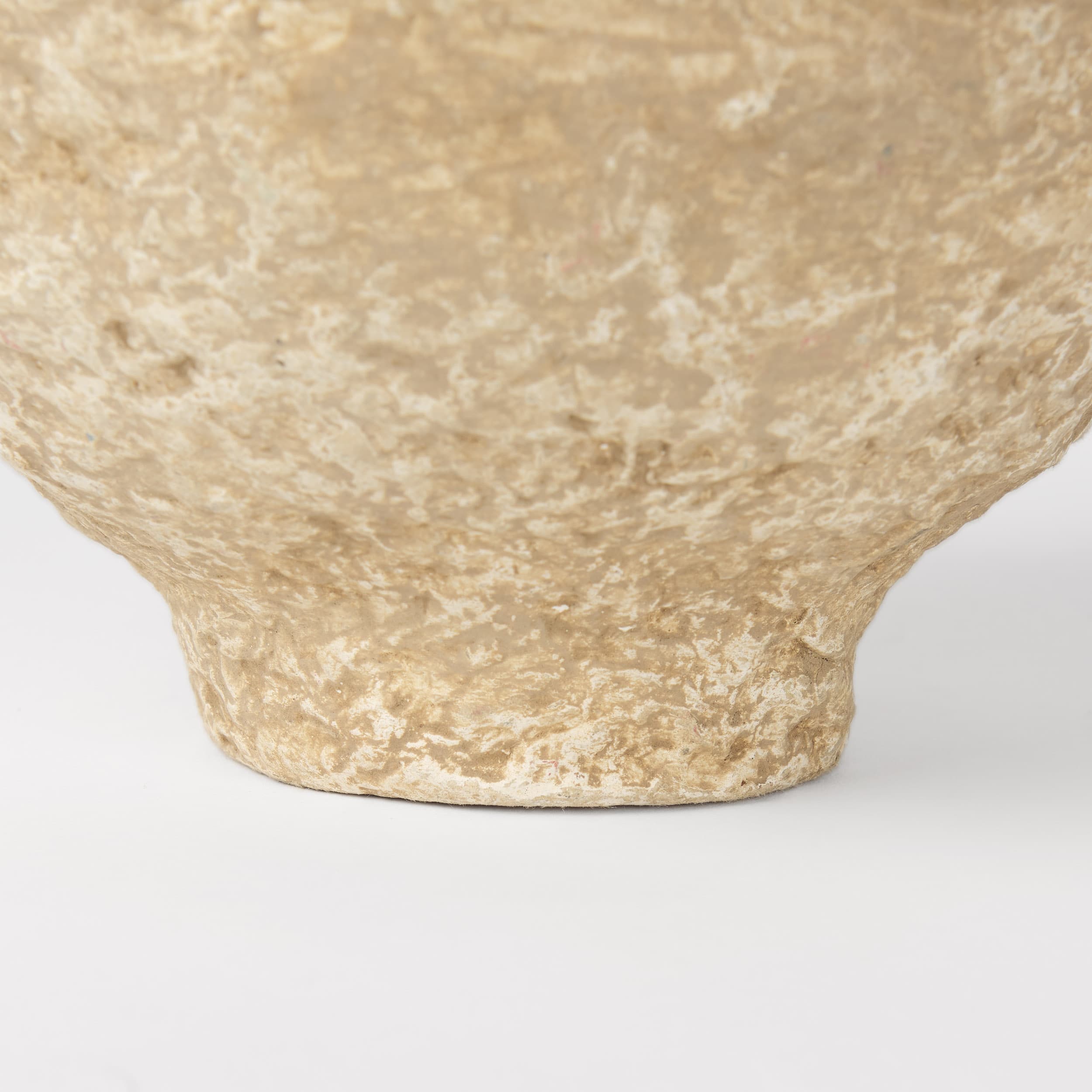 Ritu Small Beige Paper Mache Pot Vase — product photograph