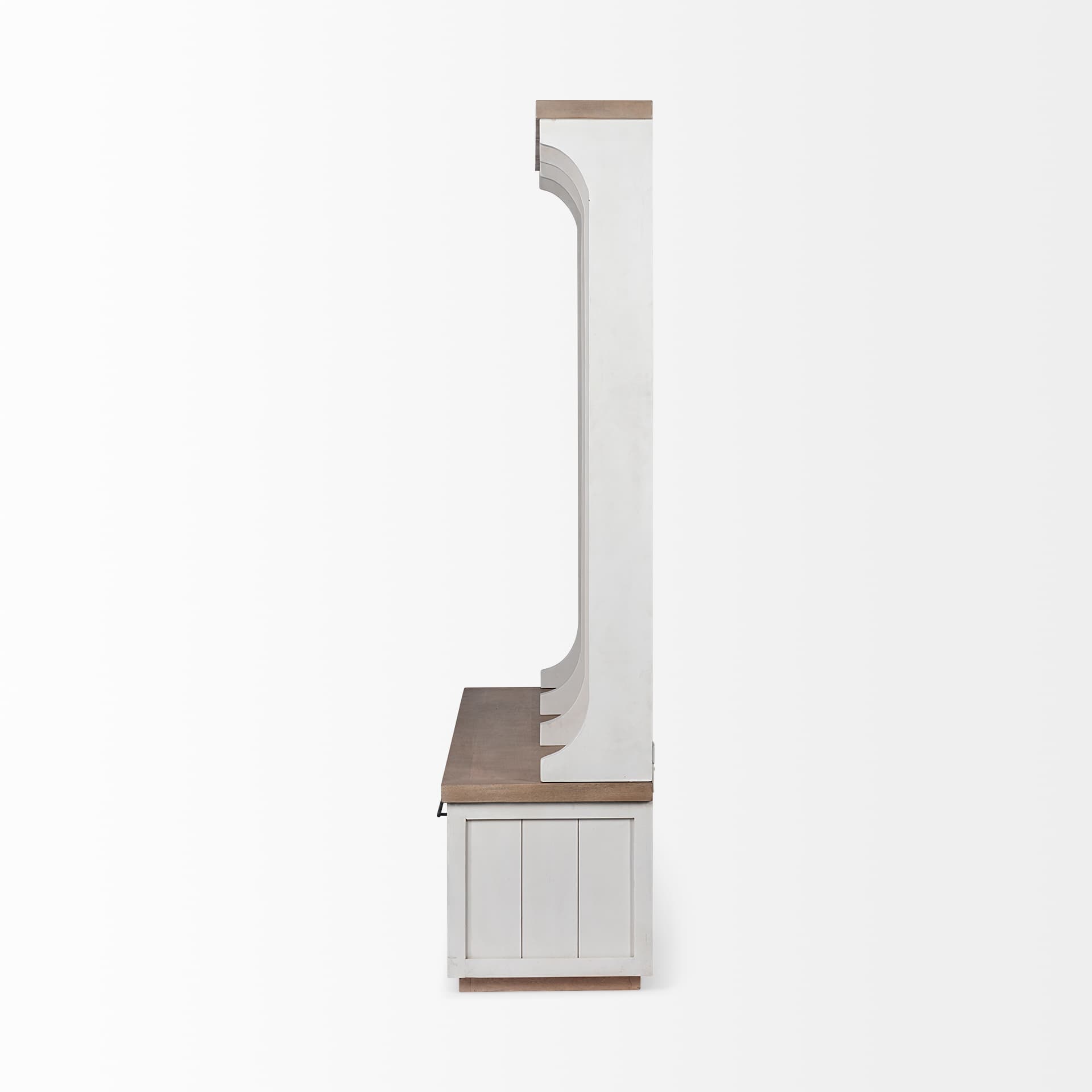 Fairview IV 61L x 17W White And Brown Wood With Storage Hall Tree — product photograph