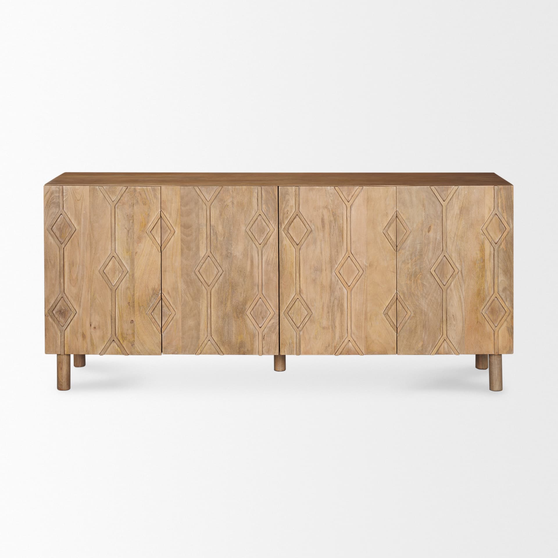 Heera Light Brown Diamond w/ Shelf Motif Sideboard — product photograph