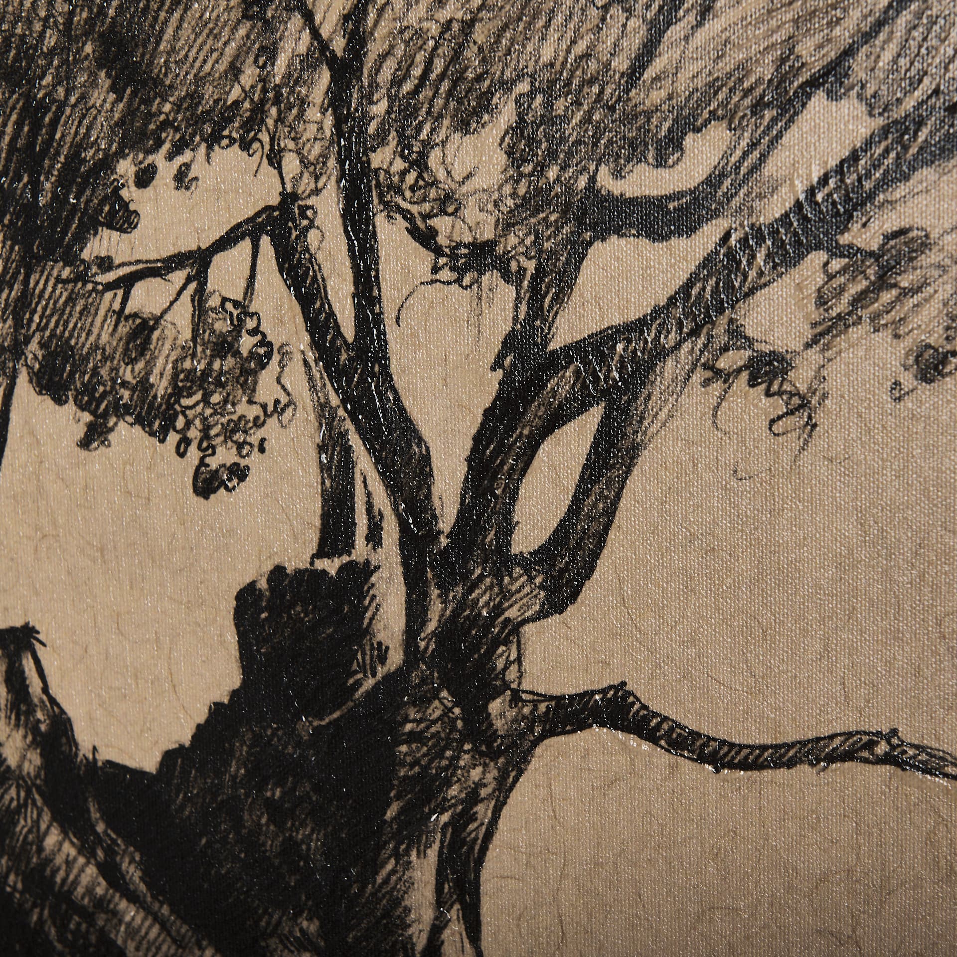 Tree Drawing I by Mercana Studio a Hand Embellished Textured Canvas — product photograph