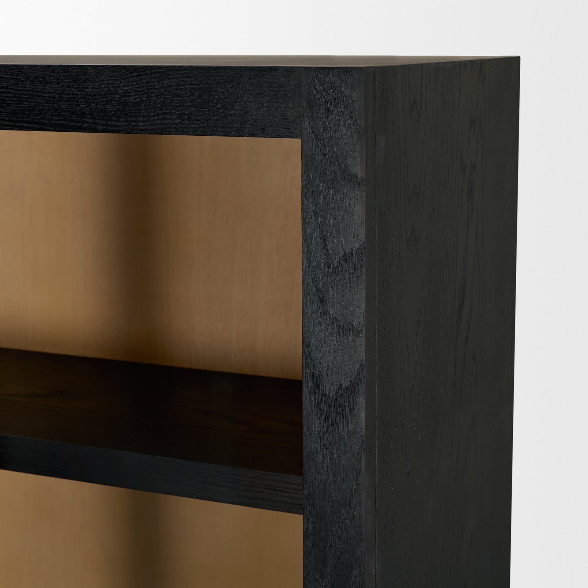 Henry Black & Light Brown Oak Wood w/ Glass Doors Curio Cabinet — product photograph