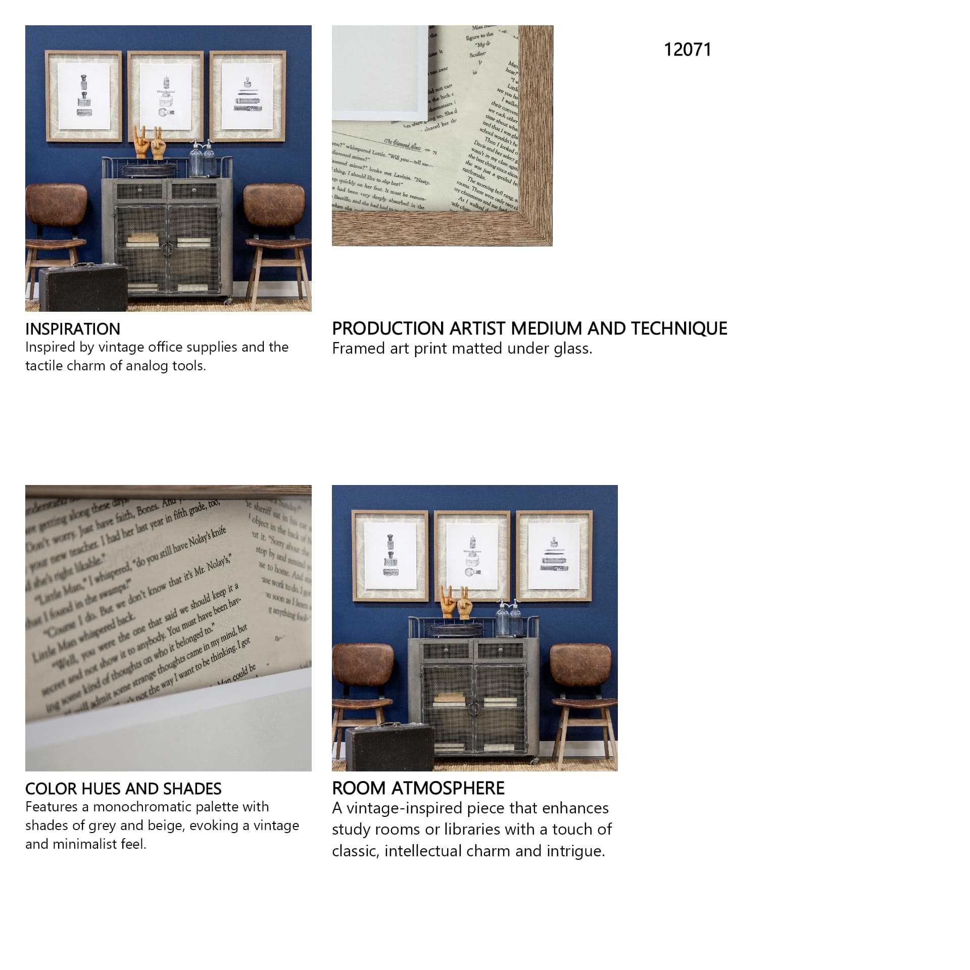 Glued by Sam Appleman a Framed Art Print Matted under Glass — in a styled room