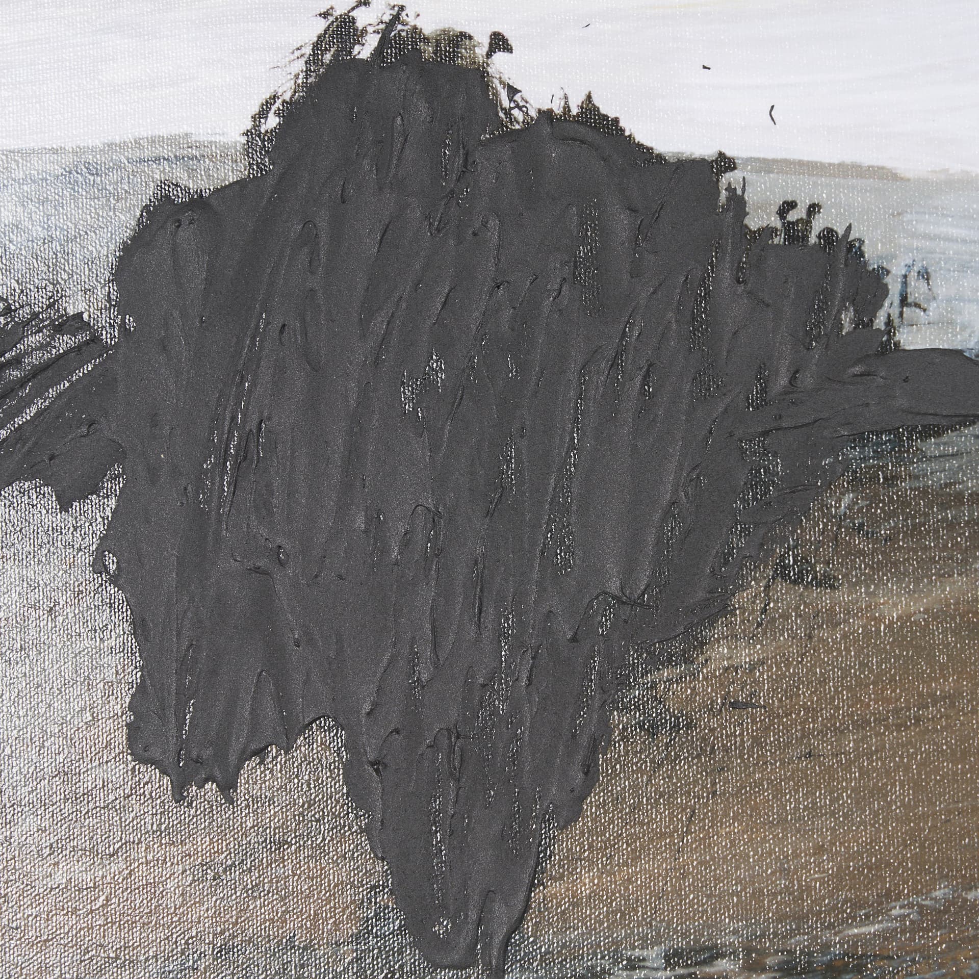 Cloudy Day I by Mercana Studio a Hand Embellished Textured Framed Art Print — product photograph