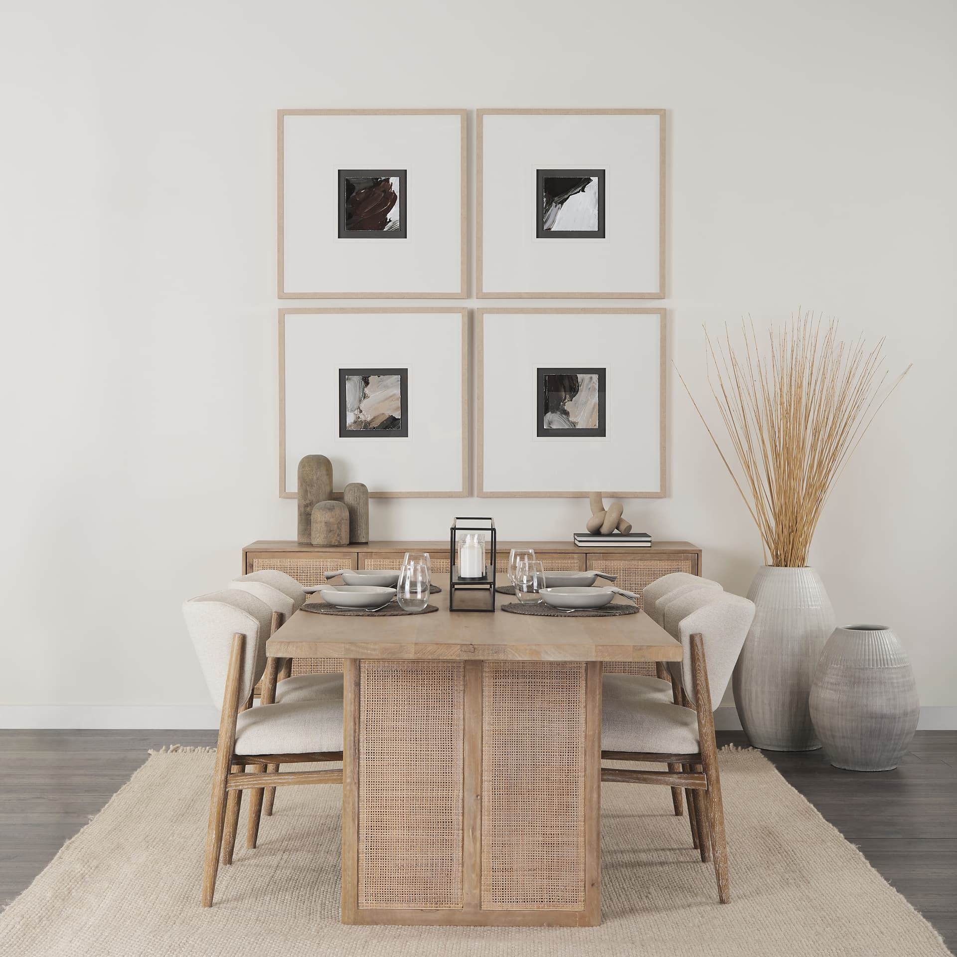 Harmonic V by Mercana Studio a Hand Embellished Textured Framed Art Print Matted under Glass — in a styled room