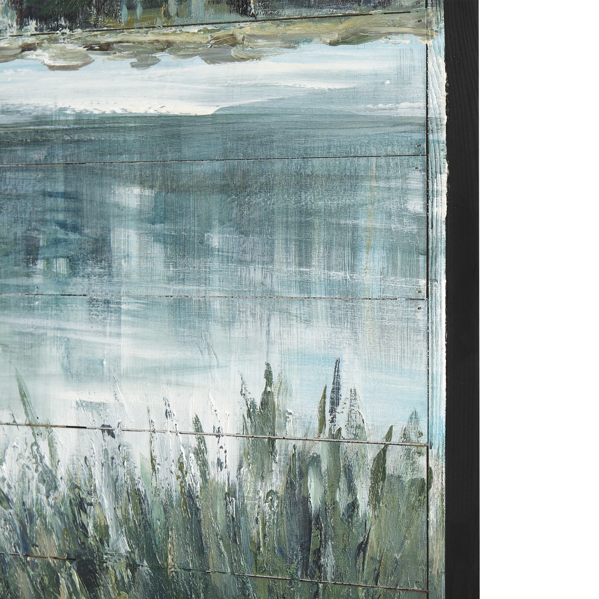 Mere Pond Lake 60x40 Hand Painted on Wood Oil Painting — product photograph