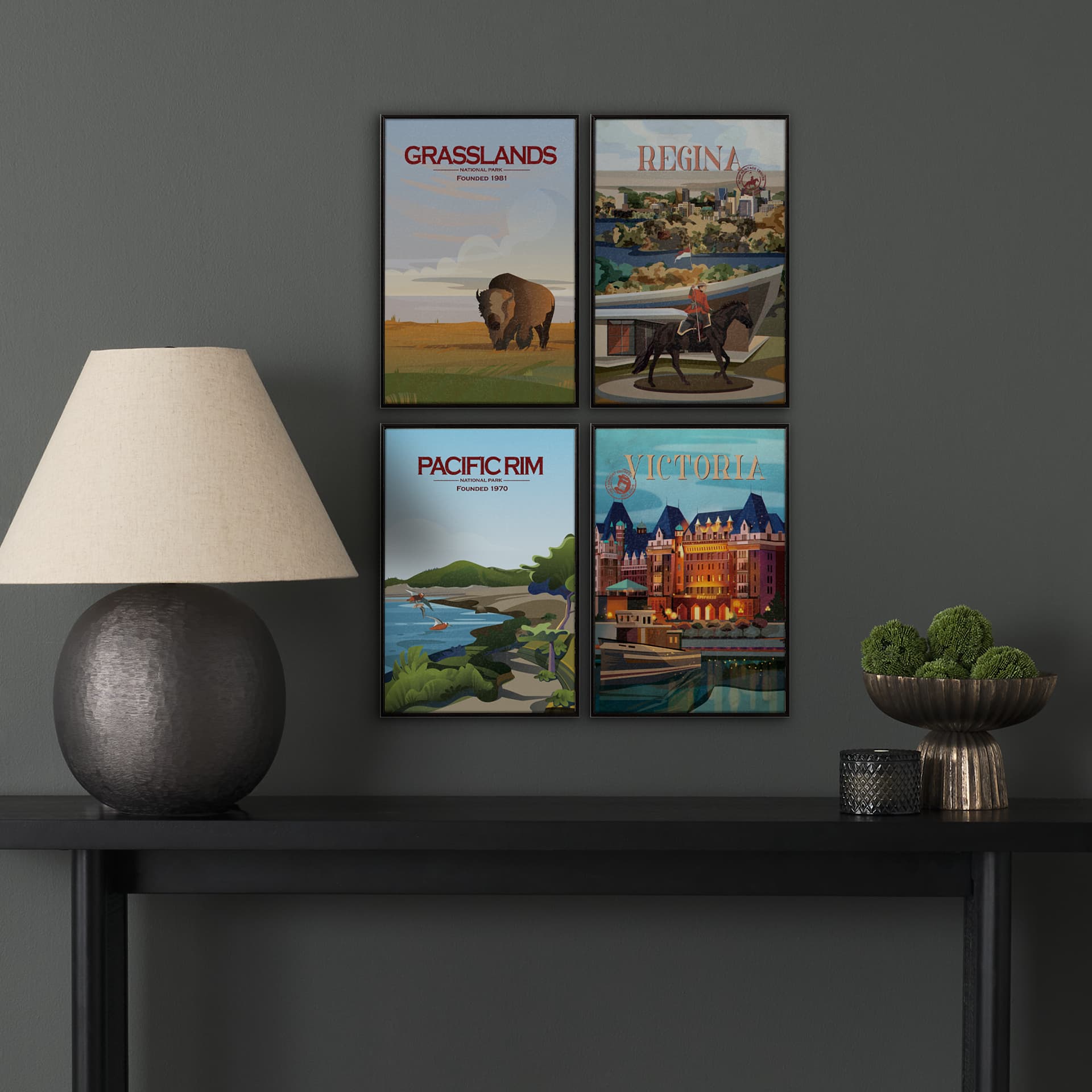 Pacific Rim GO (SM) by Mercana Studio a Hand Embellished Decograph Framed Art Print — in a styled room