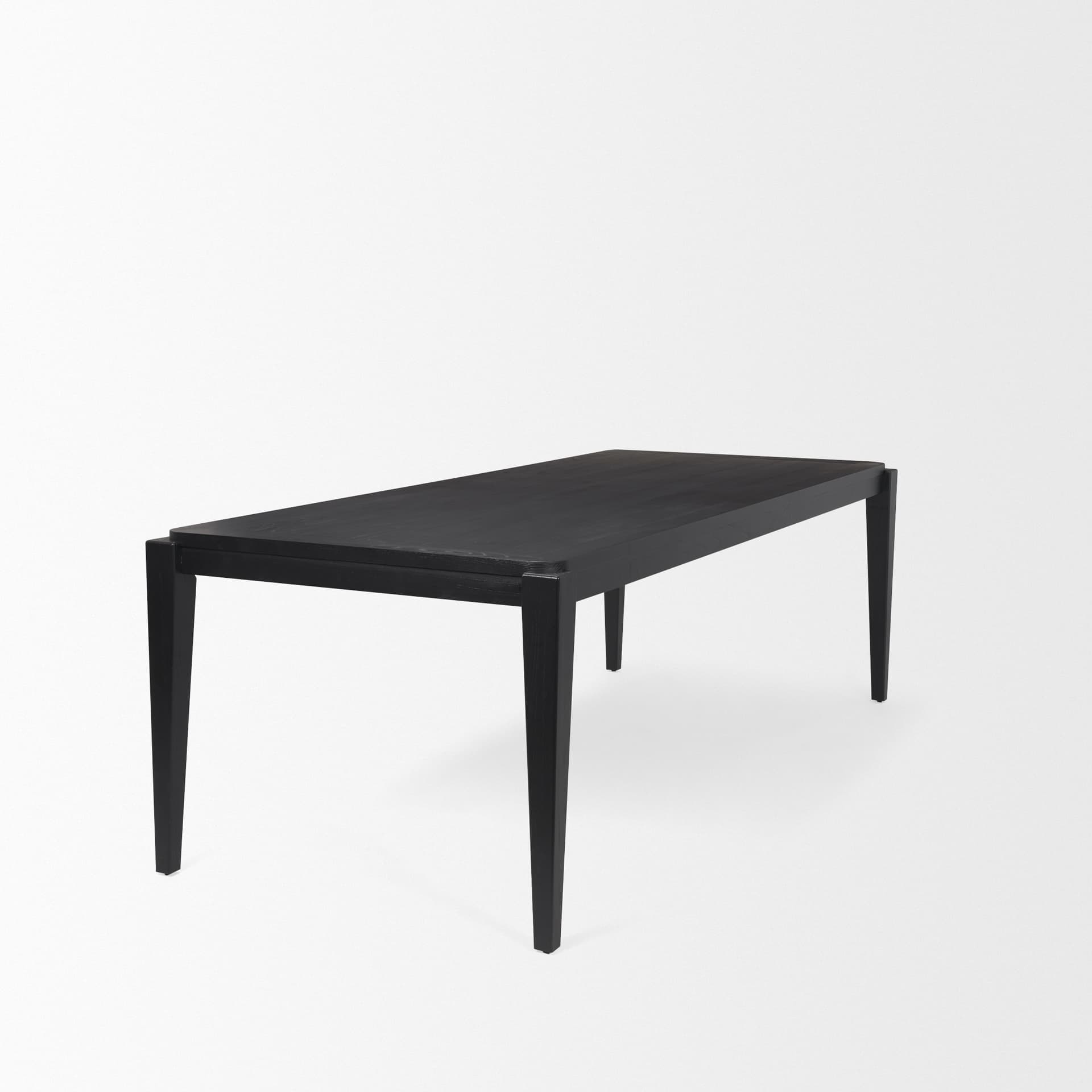 Teva 92"L x 39"W Rectangular Dining Table | Modern | Black Wood | Seats 8 — product photograph