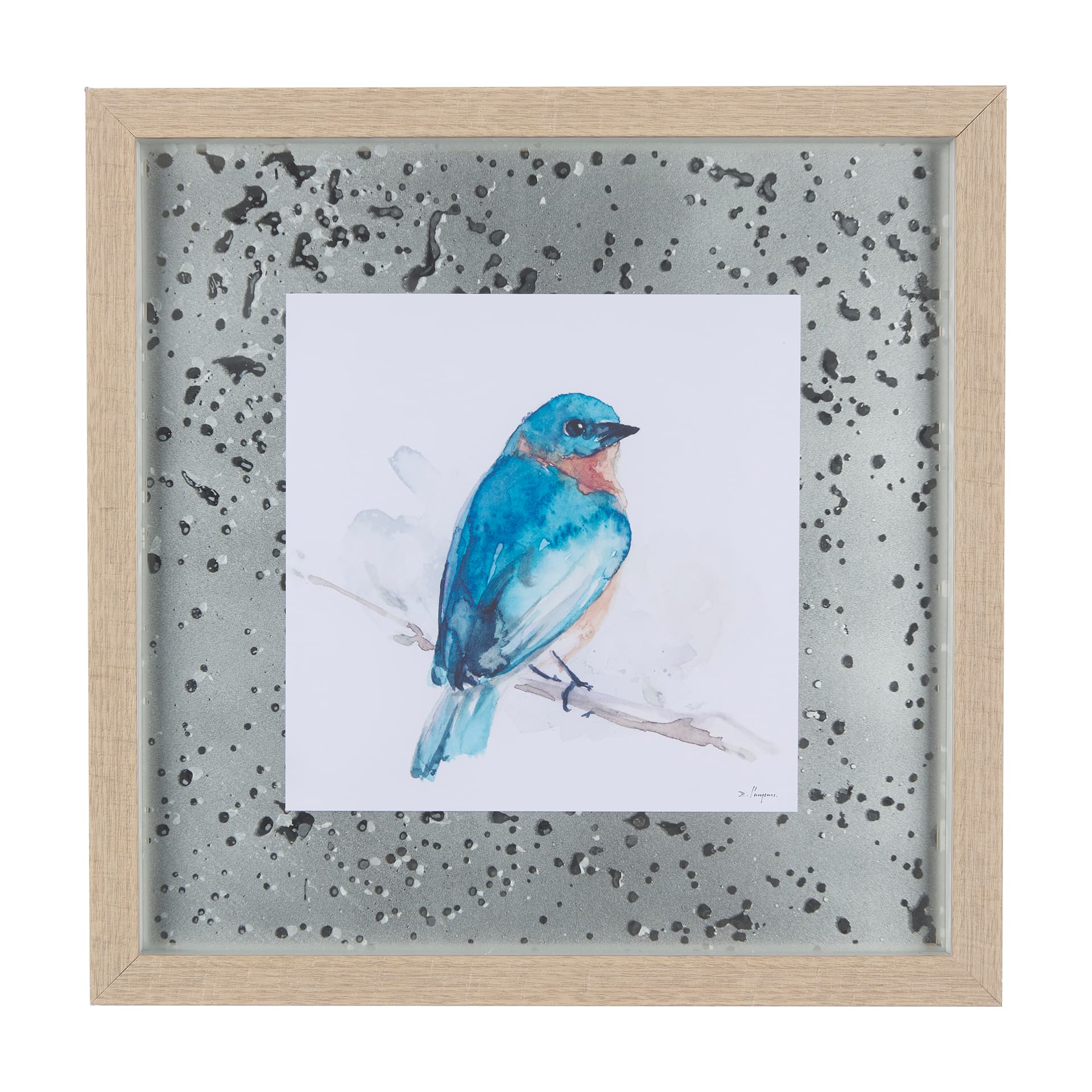 Eastern Blue II by Mercana Studio a Hand Embellished Textured Framed Art Print Matted under Glass — product photograph
