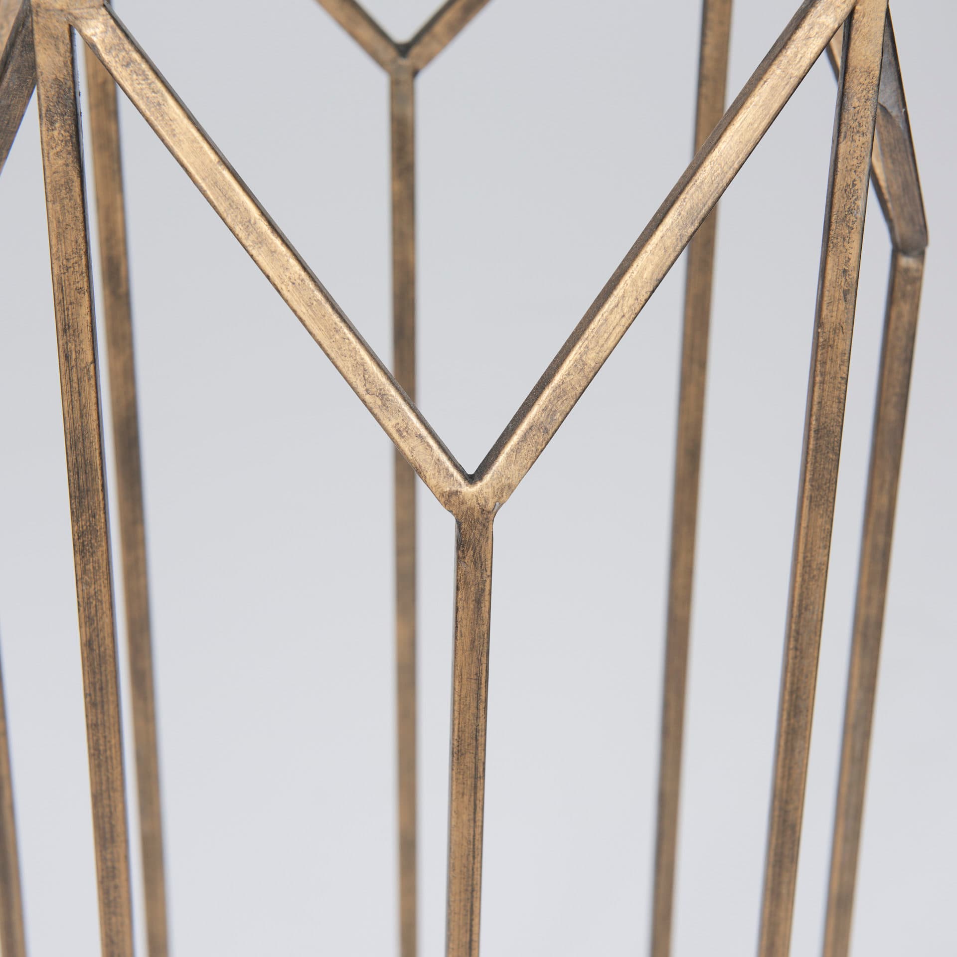 Ivy Large Gold Metal Geometric Cage Candle Holder Lantern — product photograph