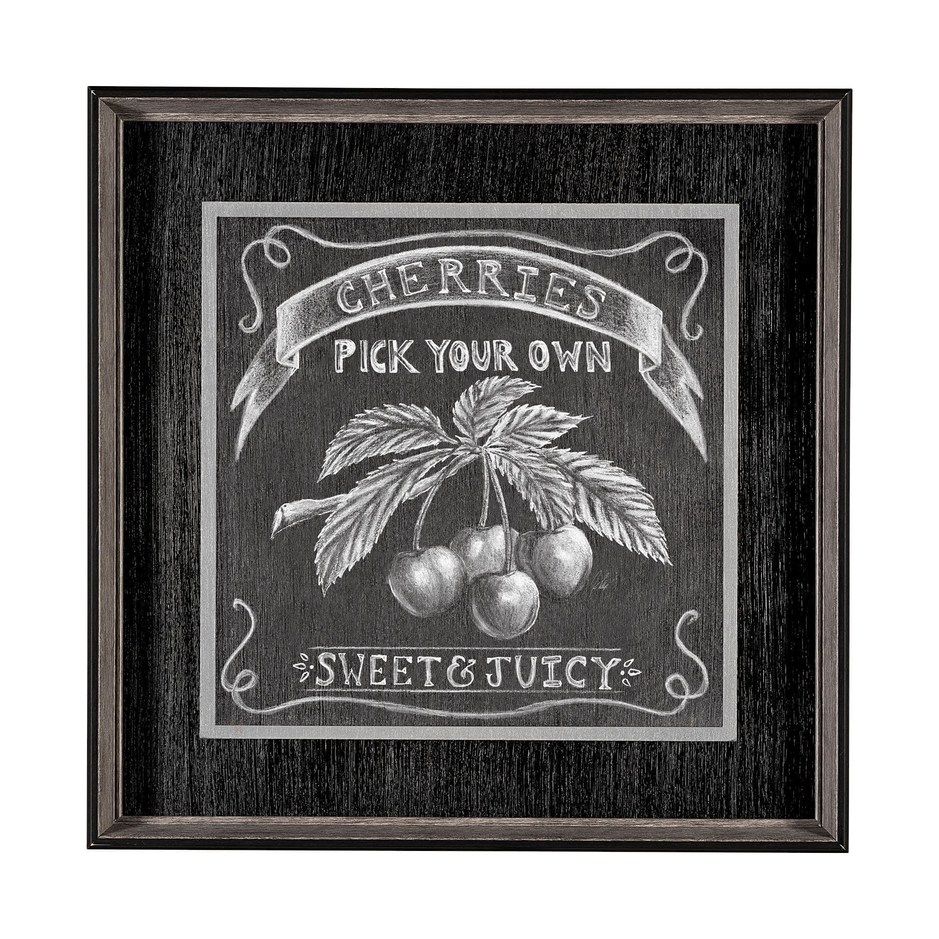 Farm Fresh Cherries by Mercana Studio a Hand Embellished Textured Framed Art Print — product photograph