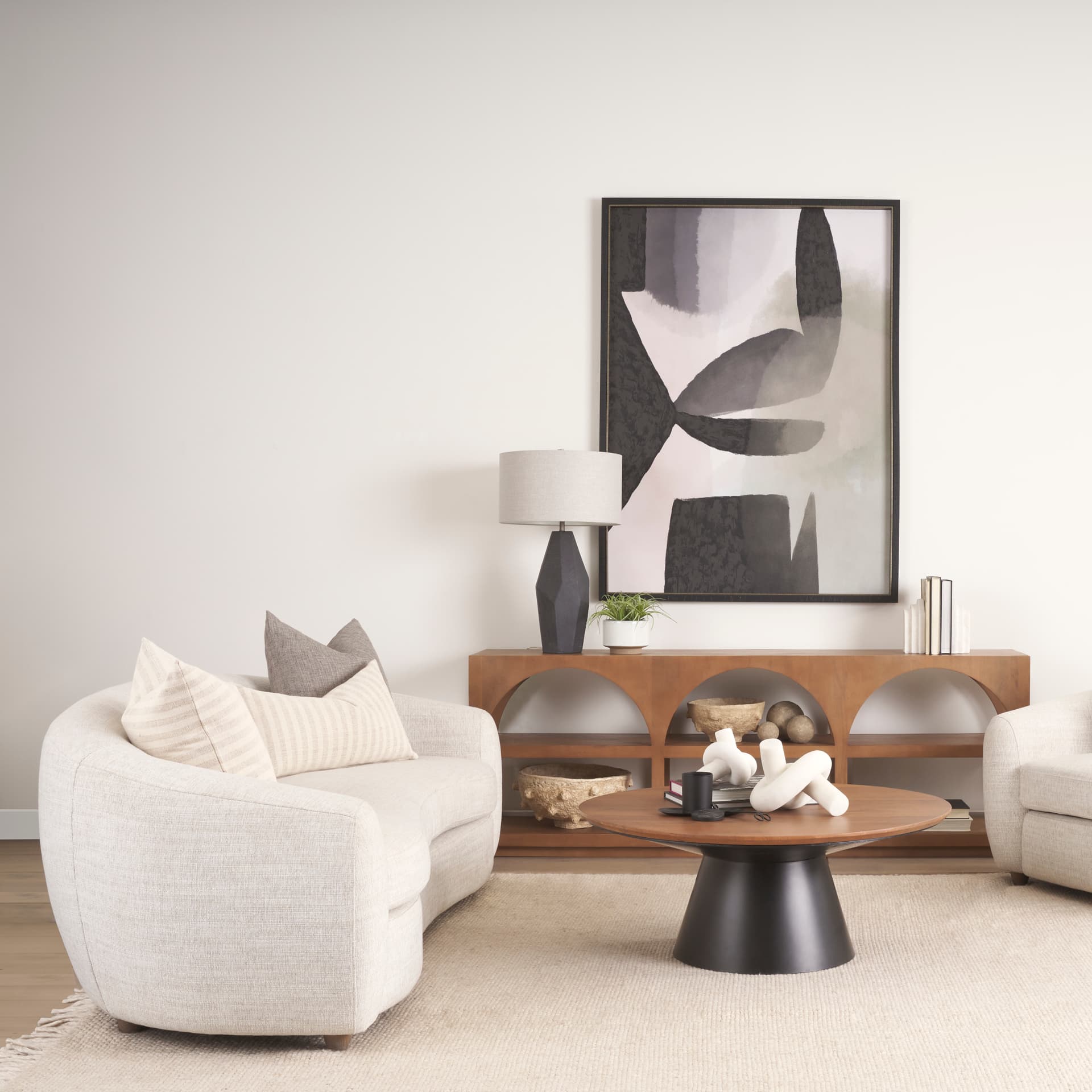 Jacklyn 22x22 Grey Linen Square Decorative Pillow Cover w/Down Filler — product photograph