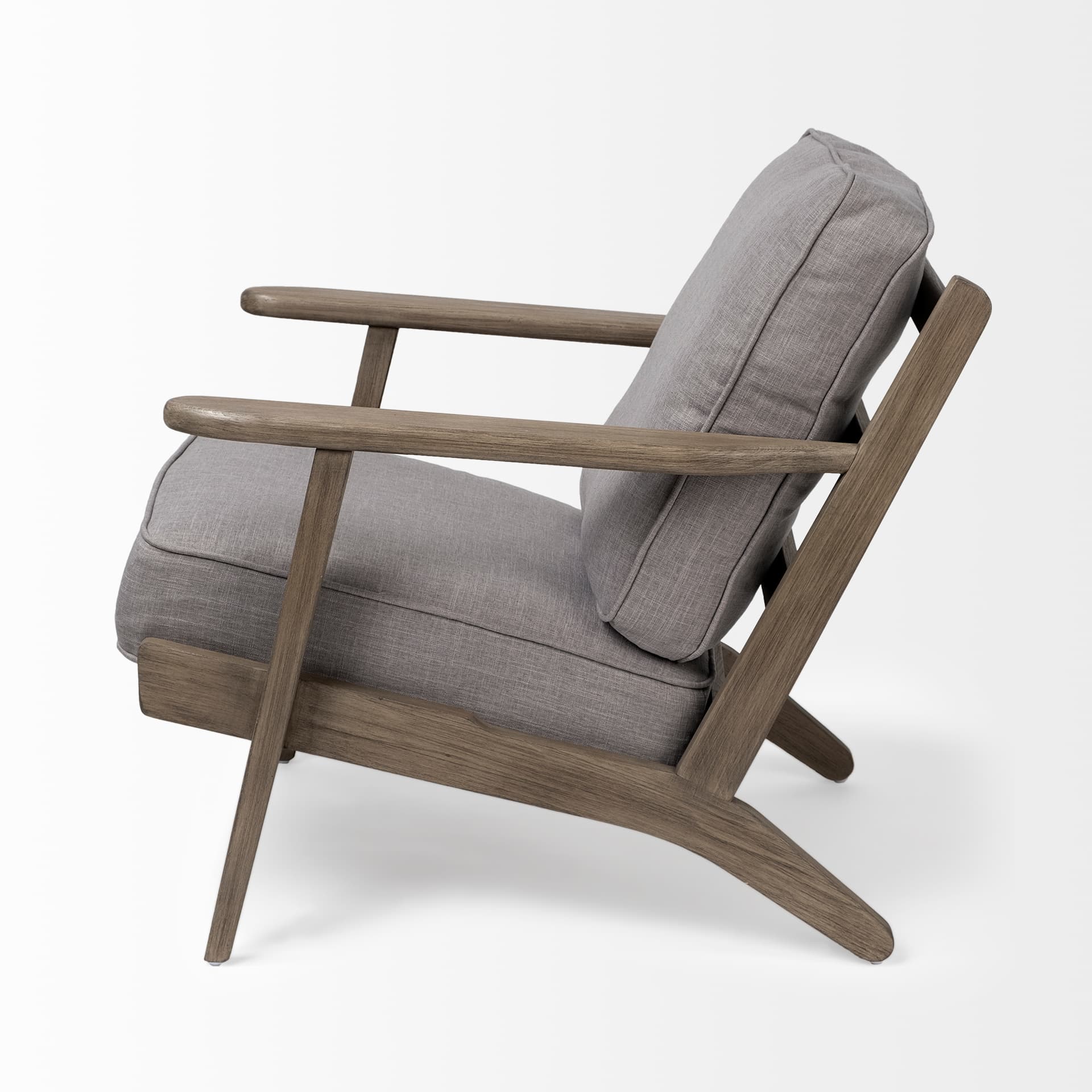 Olympus II Flint Gray Fabric Covered Wooden Frame Accent Chair — product photograph