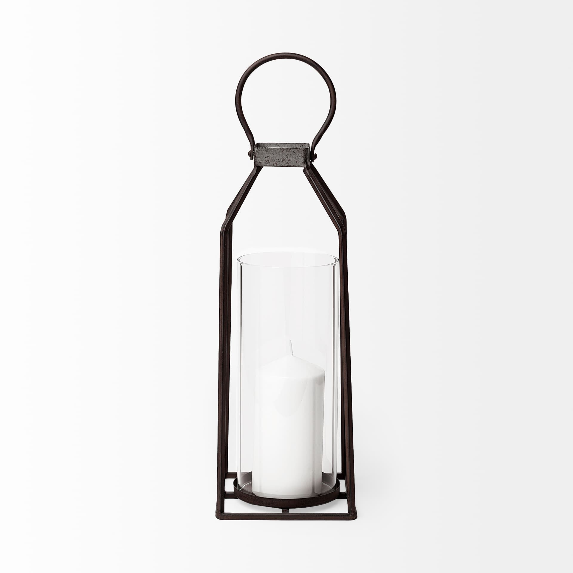 Kingston I Large Rustic Metal Framed Table Candle Holder — product photograph