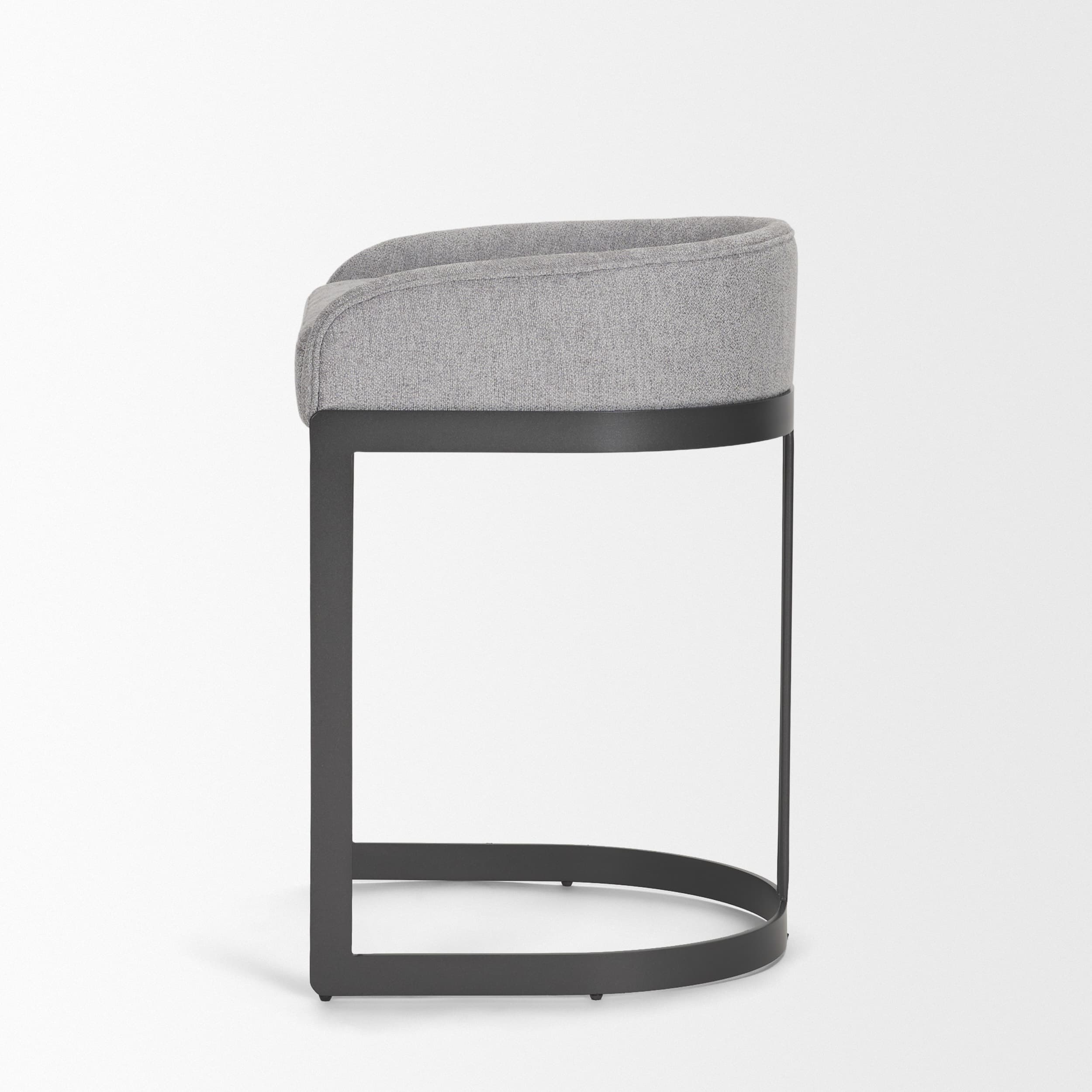 Hollyfield Low Back 28.7in Seat Bar Stool | II Gray Fabric w/ Counter — product photograph